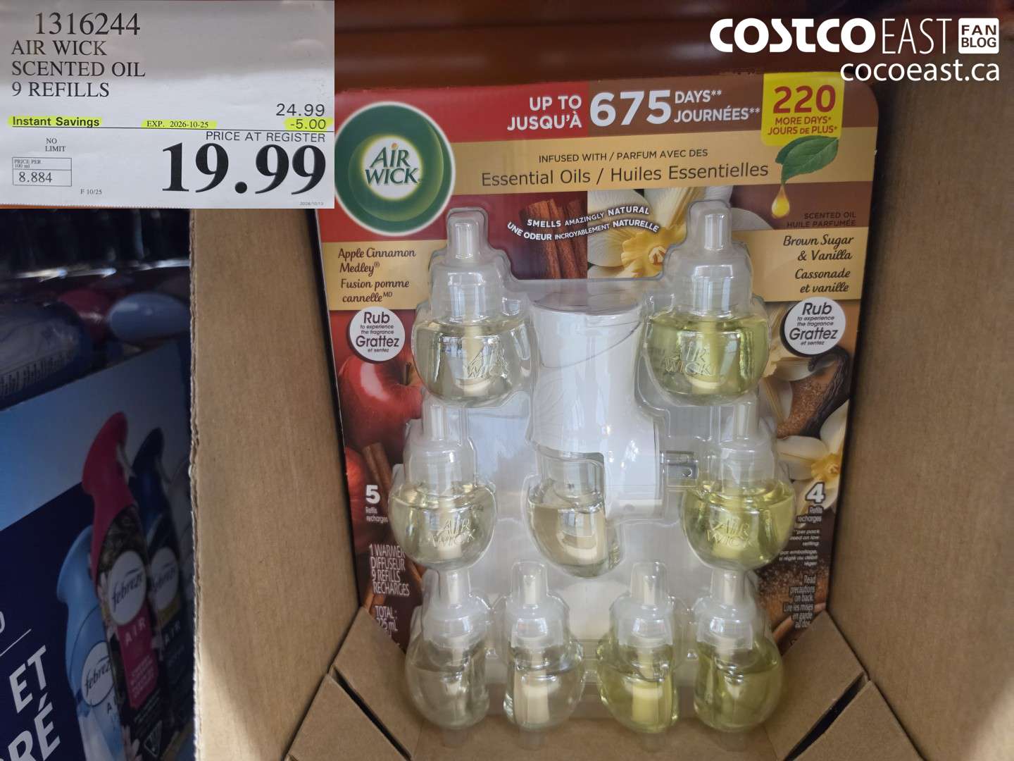 1316244 AIR WICK SCENTED OIL 9 REFILLS ($5.00 INSTANT SAVINGS EXPIRES ON 2026-10-25) $19.99