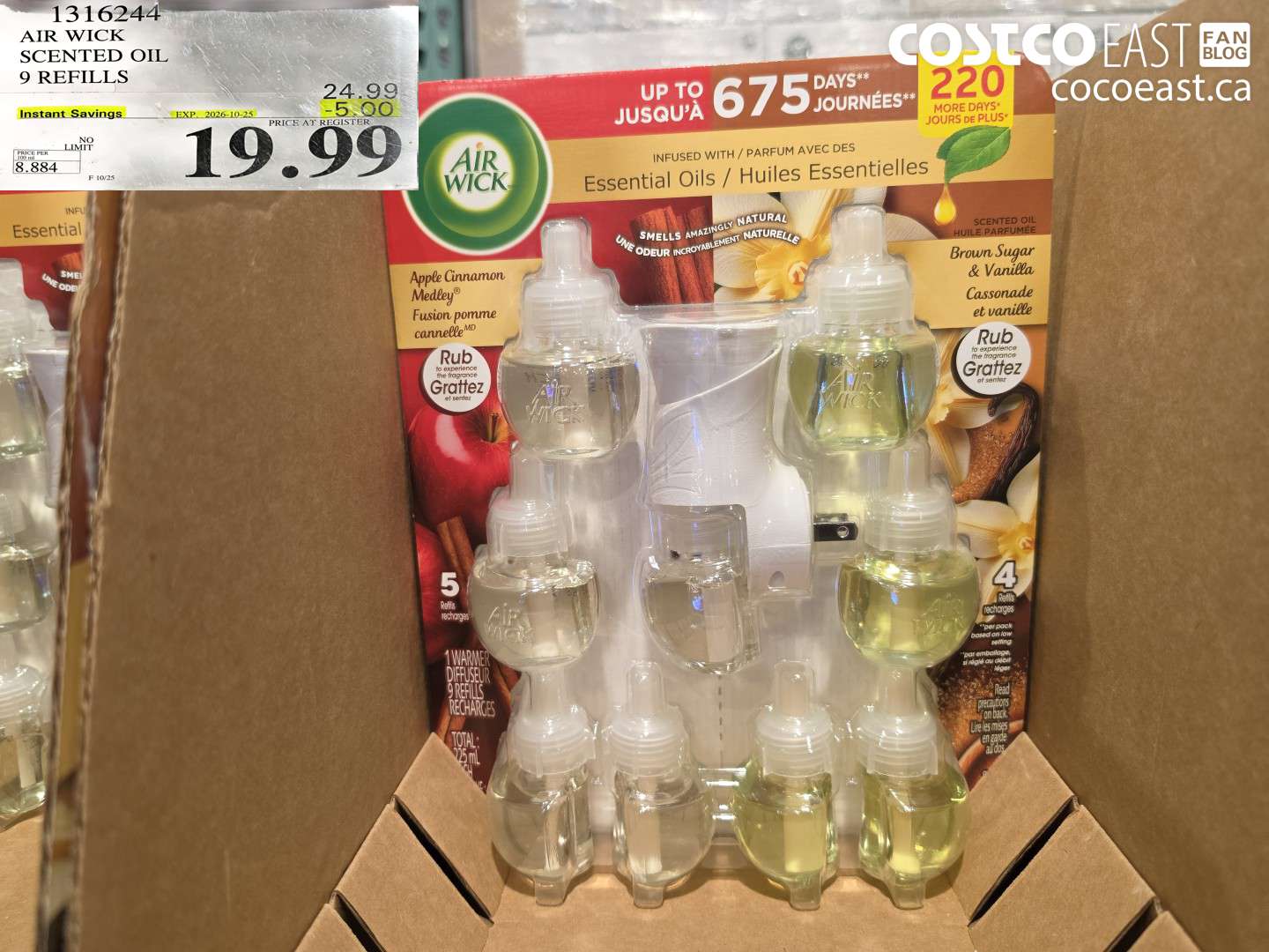 1316244 AIR WICK SCENTED OIL 9 REFILLS ($5.00 INSTANT SAVINGS EXPIRES ON 2026-10-25) $19.99