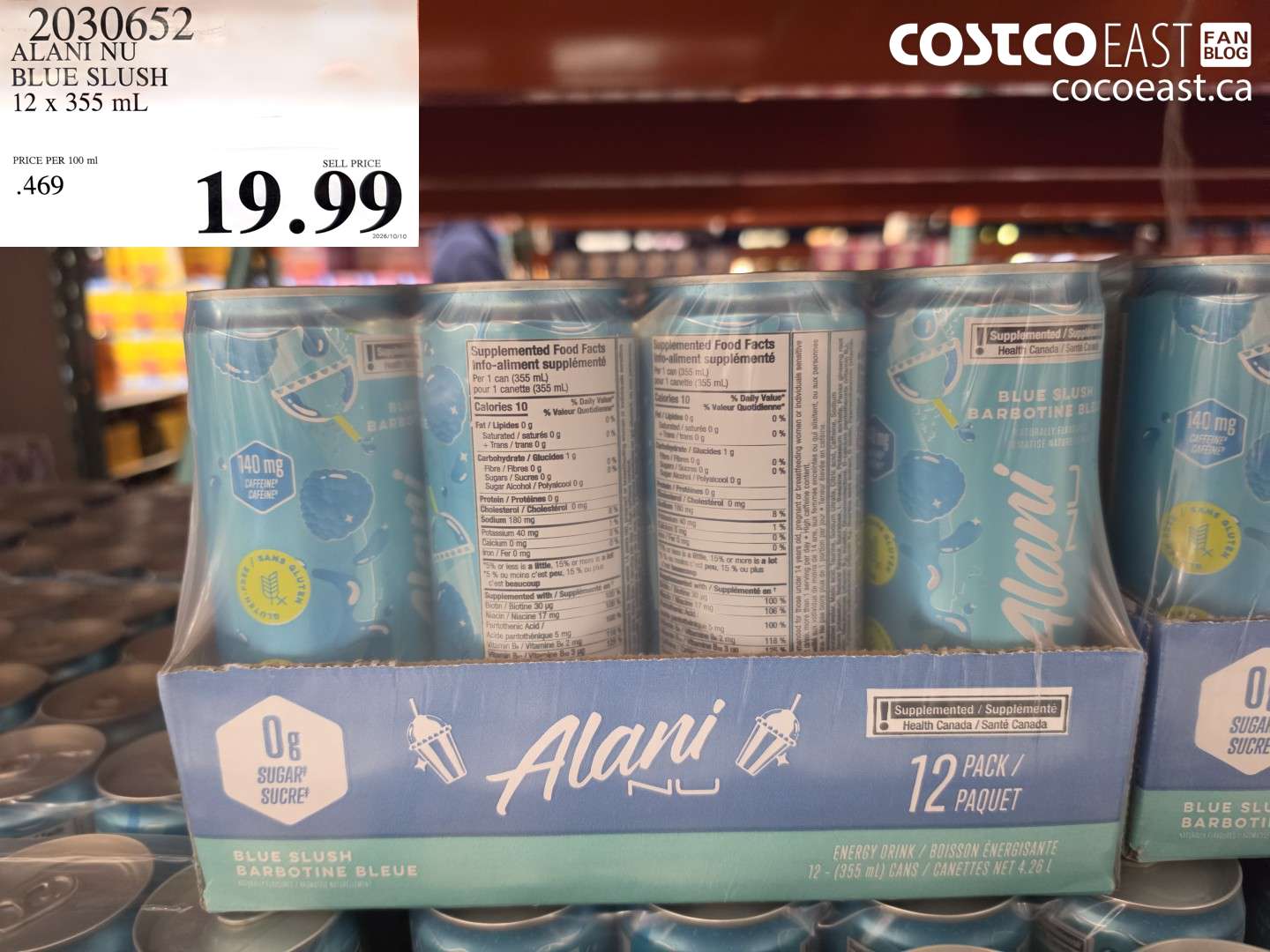 2030652 ALANI NU BLUE SLUSH 12 X 355 ML $19.99