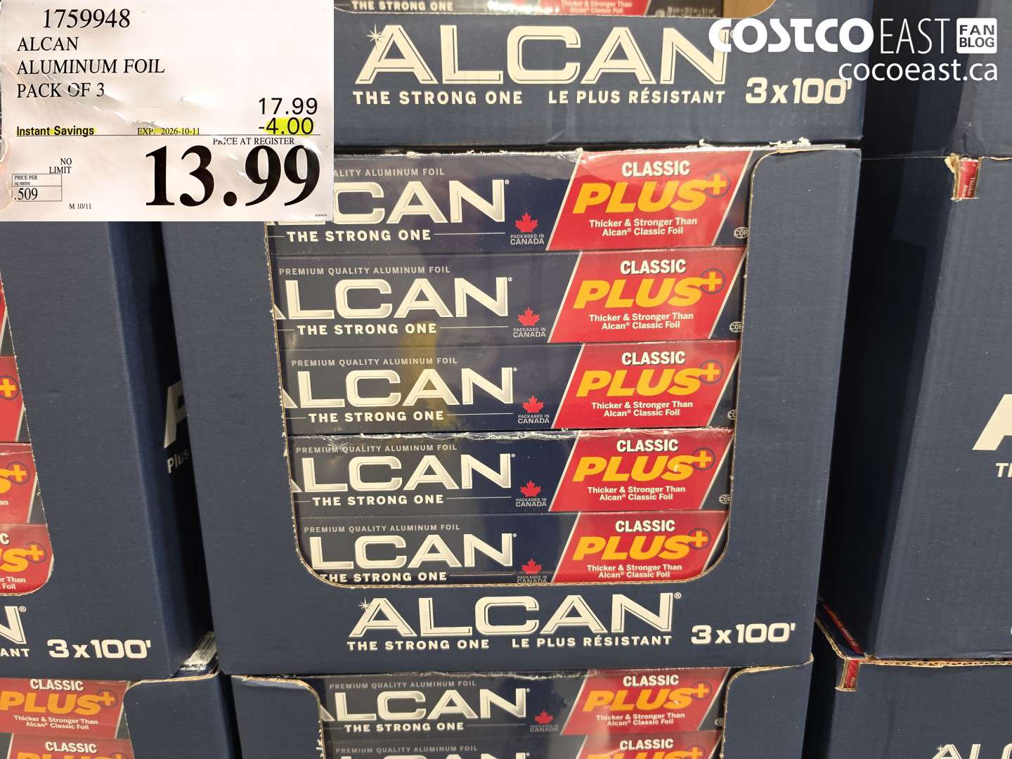 1759948 ALCAN ALUMINUM FOIL PACK OF 3 ($4.00 INSTANT SAVINGS EXPIRES ON 2026-10-11) $13.99