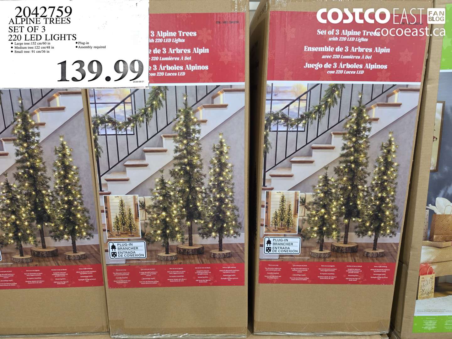 2042759 ALPINE TREES SET OF 3 220 LED LIGHTS $139.99