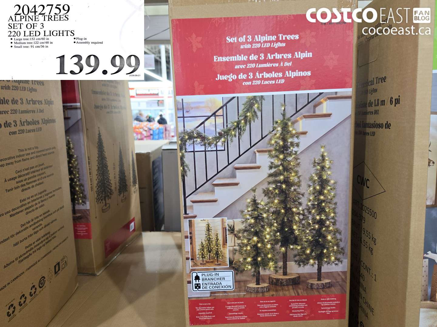 2042759 ALPINE TREES SET OF 3 220 LED LIGHTS $139.99