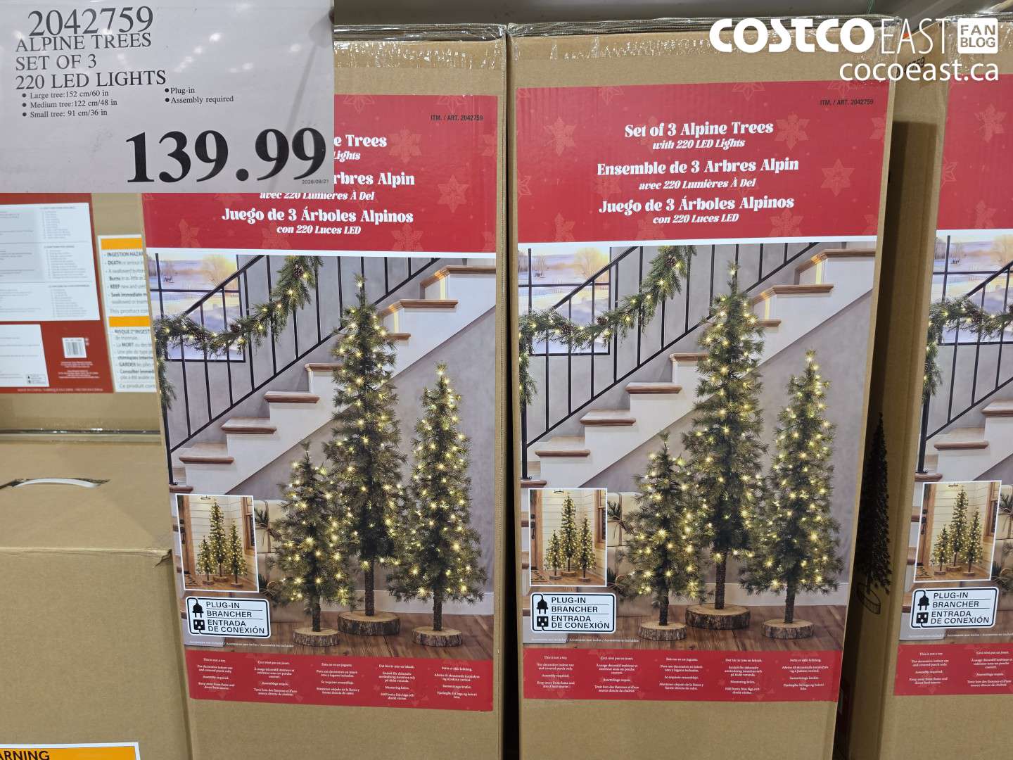 2042759 ALPINE TREES SET OF 3 220 LED LIGHTS $139.99
