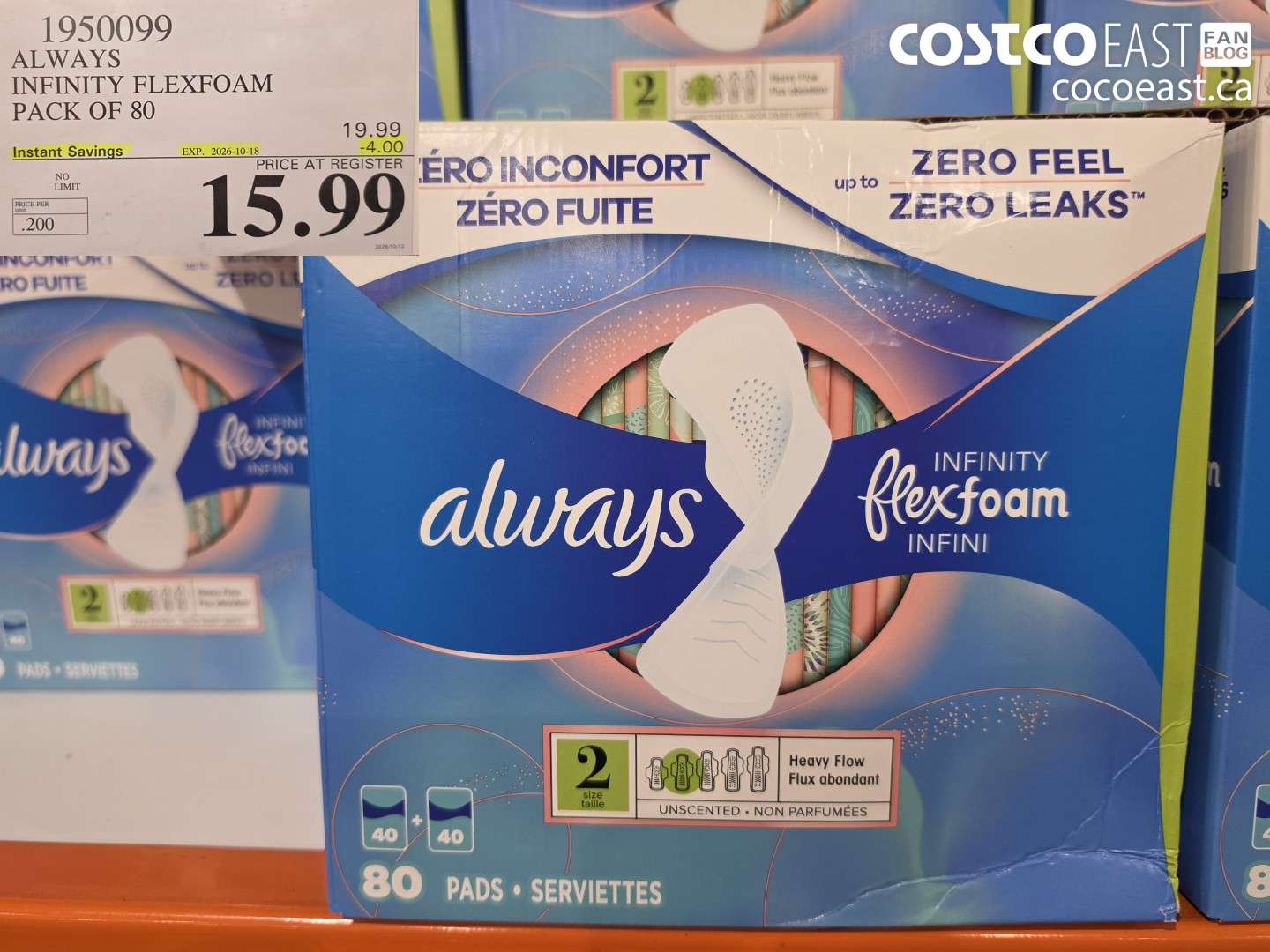 1950099 ALWAYS INFINITY FLEXFOAM PACK OF 80 ($4.00 INSTANT SAVINGS EXPIRES ON 2026-10-18) $15.99