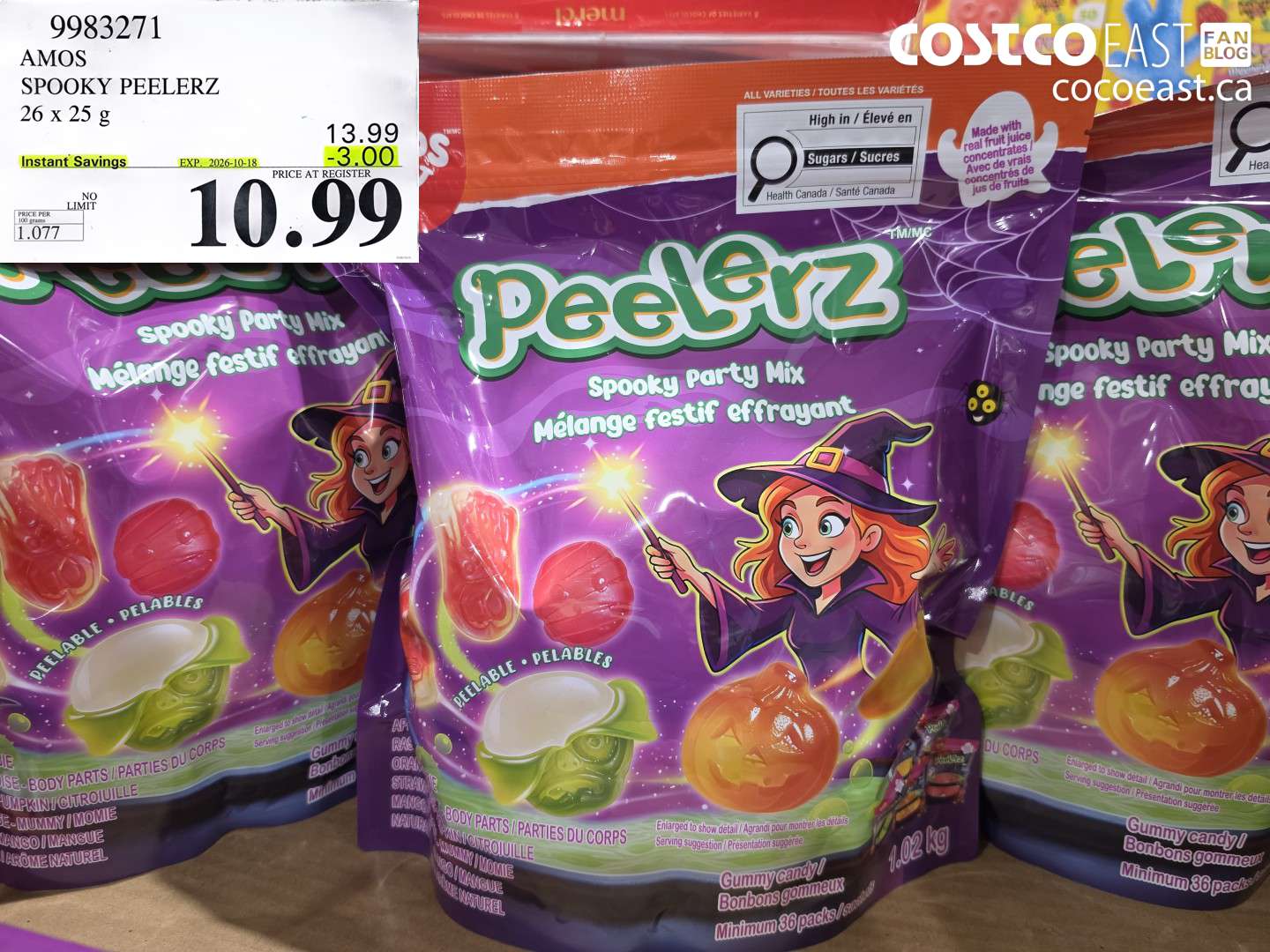 9983271 AMOS SPOOKY PEELERZ 26 X 25 G ($3.00 INSTANT SAVINGS EXPIRES ON 2026-10-18) $10.99