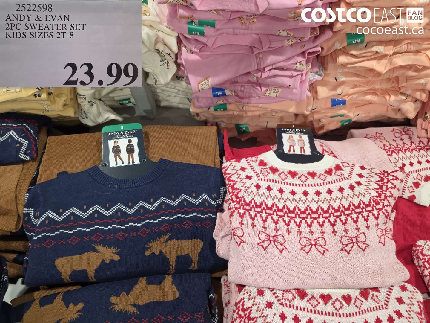 2522598 ANDY & EVAN 2PC SWEATER SET KIDS SIZES 2T-8 $23.99