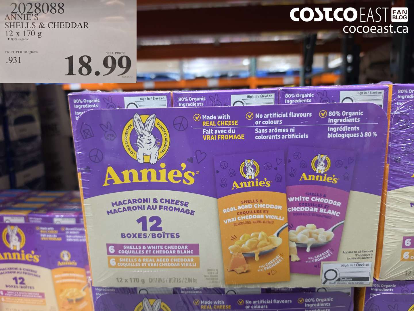 2028088 ANNIE'S SHELLS & CHEDDAR 12 X 170 G $18.99