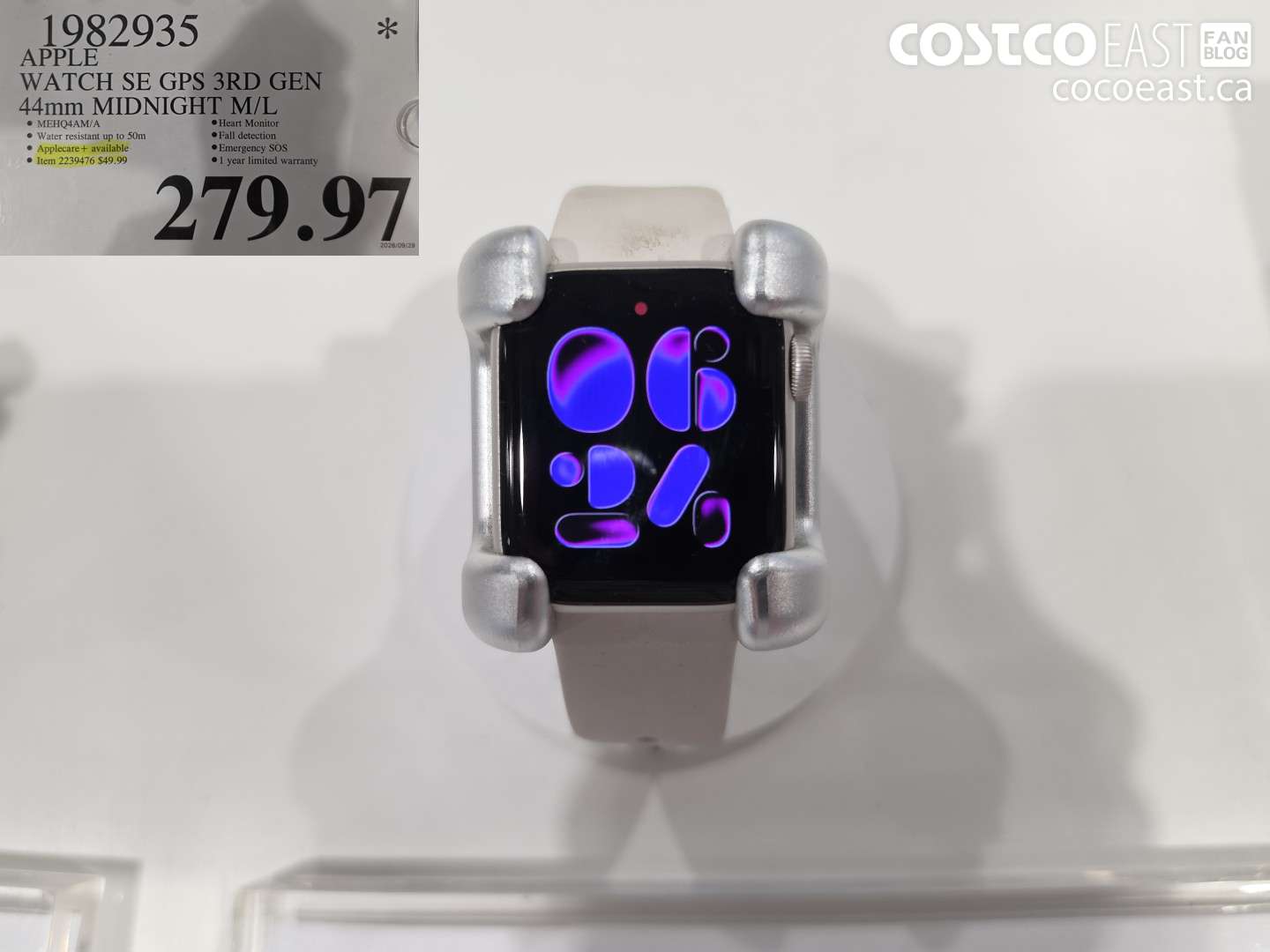 1982935 APPLE WATCH SE GPS 3RD GEN 44MM MIDNIGHT M/L $279.97