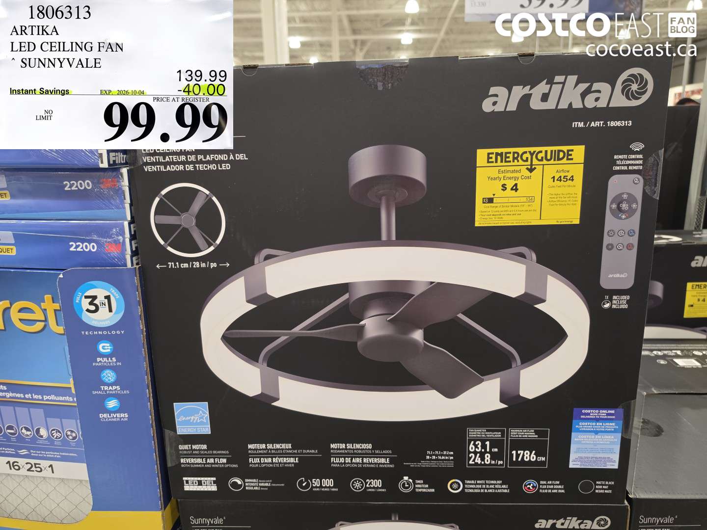 1806313 ARTIKA LED CEILING FAN SUNNYVALE ($40.00 INSTANT SAVINGS EXPIRES ON 2026-10-04) $99.99