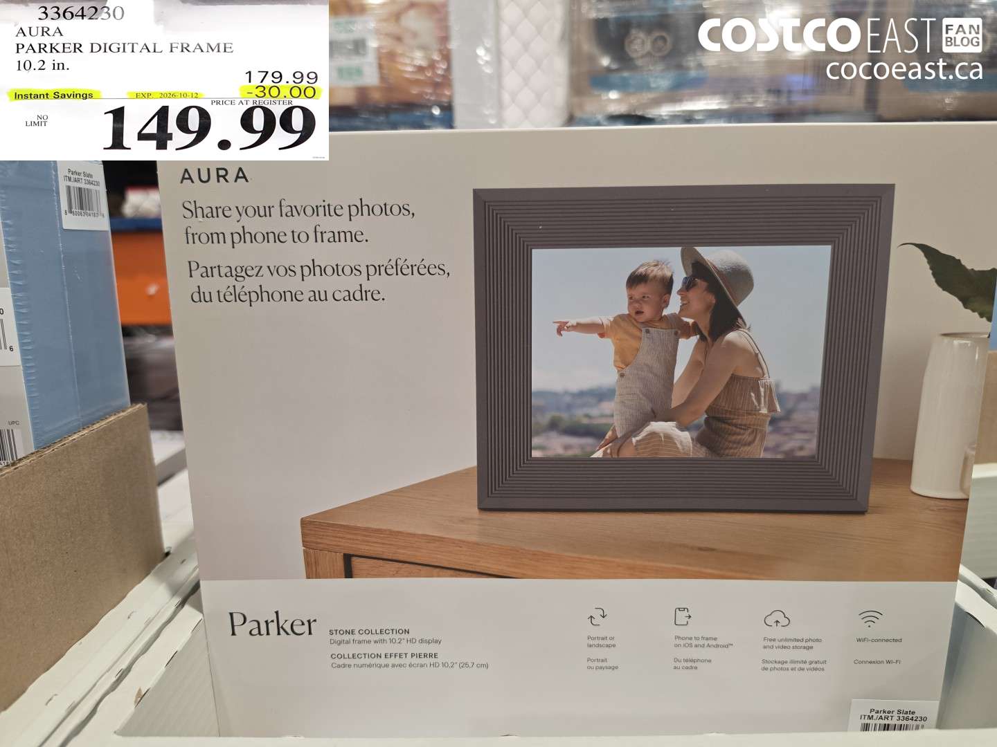 3364230 AURA PARKER DIGITAL FRAME 10.2 IN. ($30.00 INSTANT SAVINGS EXPIRES ON 2026-10-12) $149.99