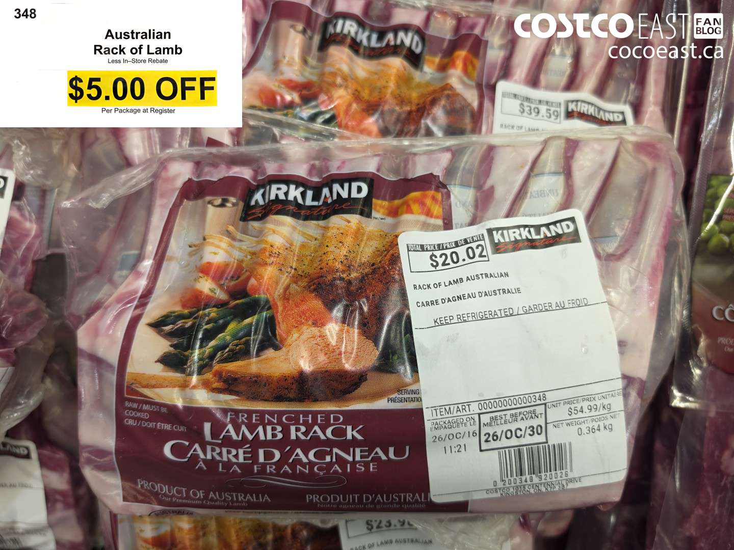 348 AUSTRALIAN RACK OF LAMB ($5.00 INSTANT SAVINGS)