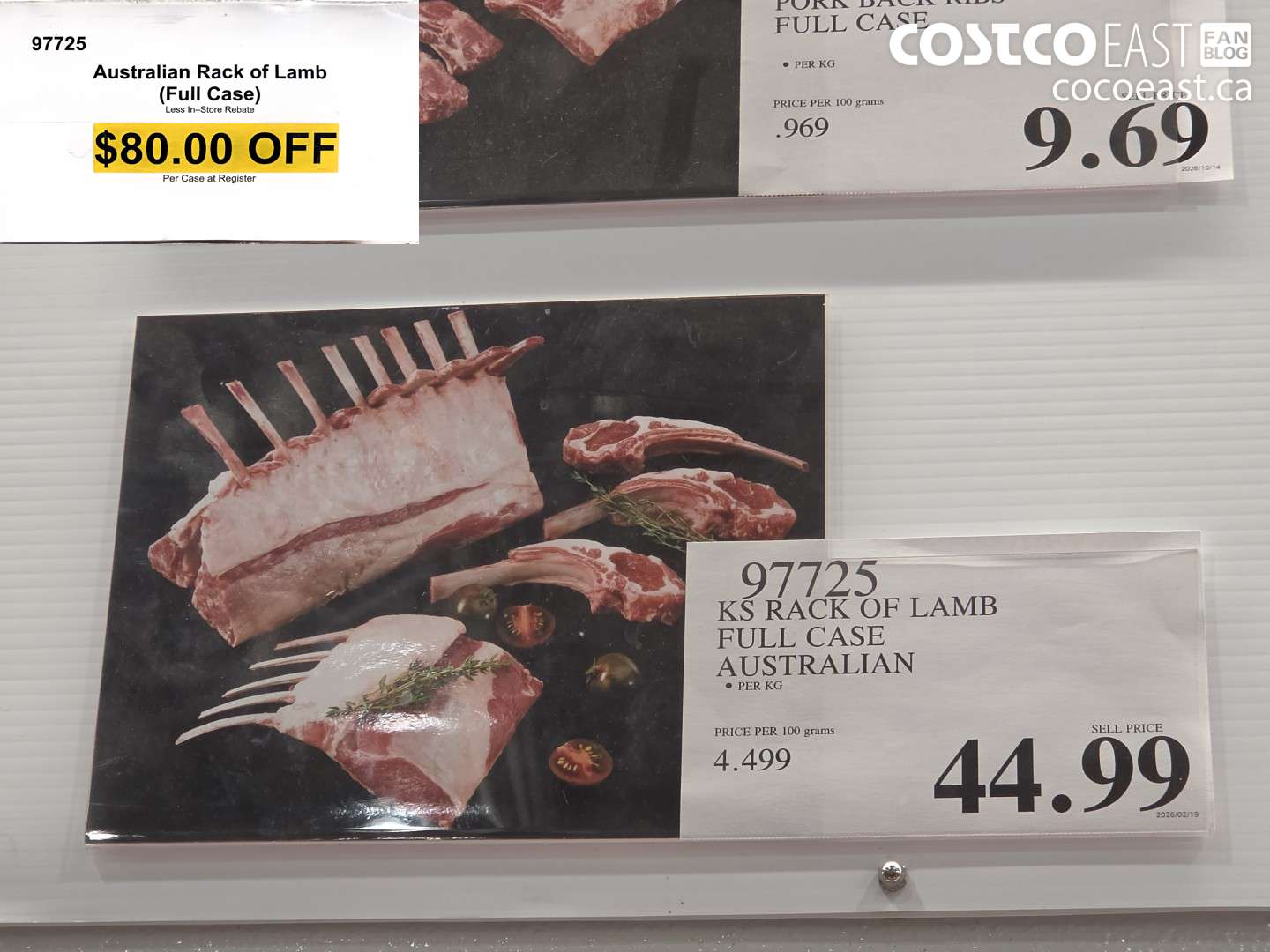 97725 AUSTRALIAN RACK OF LAMB FULL CASE ($80.00 INSTANT SAVINGS)