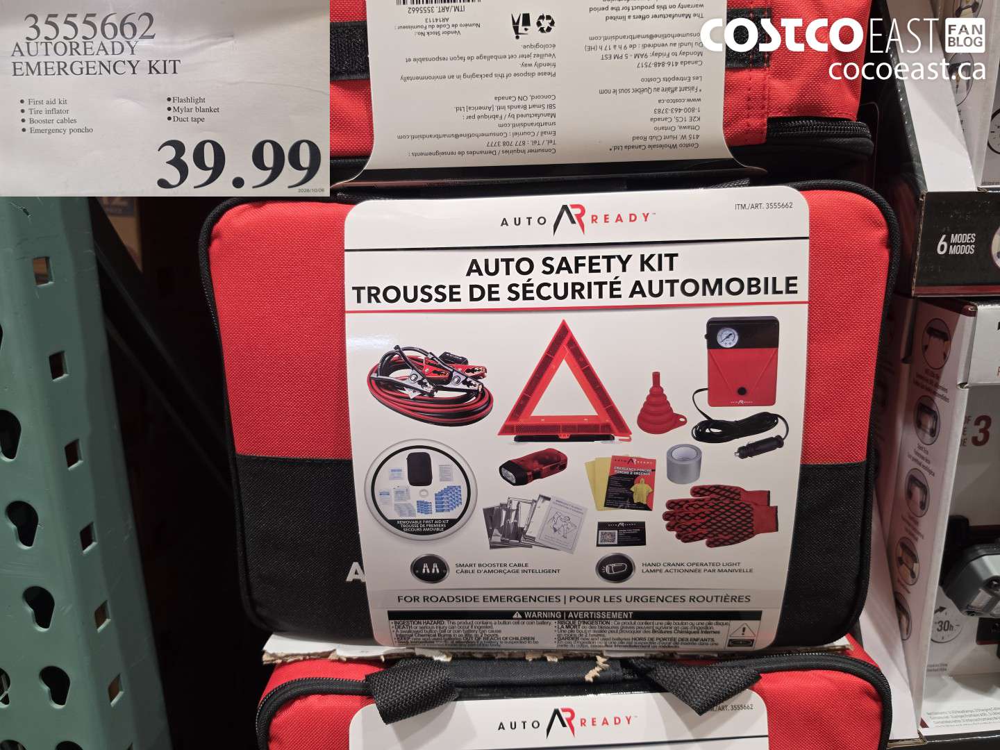 3555662 AUTOREADY EMERGENCY KIT $39.99