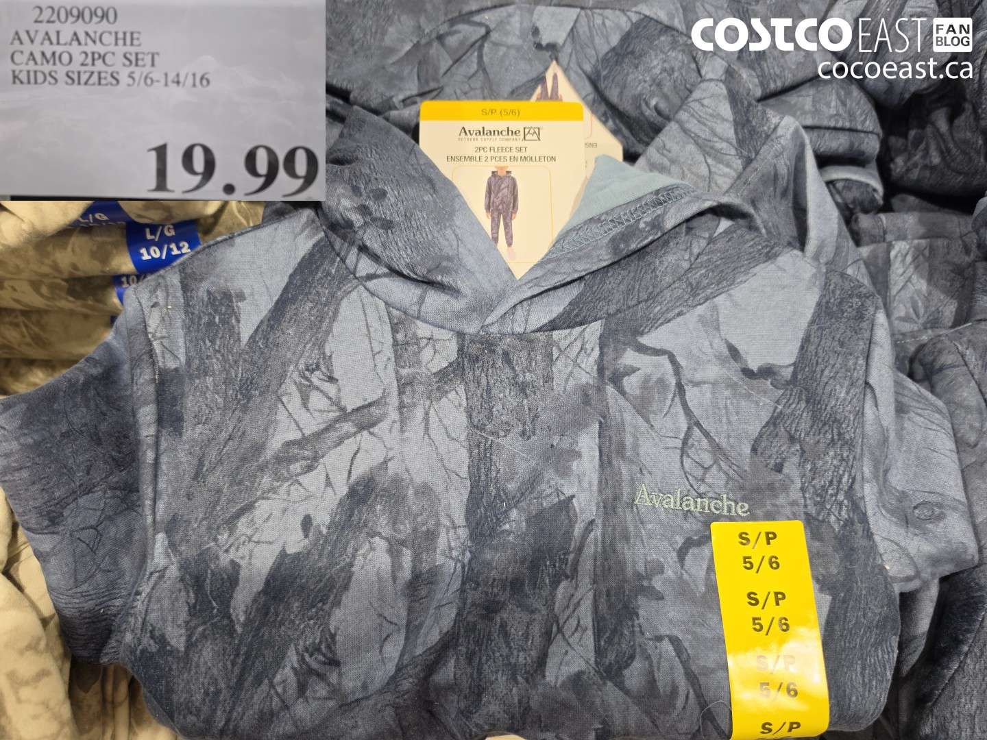 2209090 AVALANCHE CAMO 2PC SET KIDS SIZES 5/6-14/16 $19.99