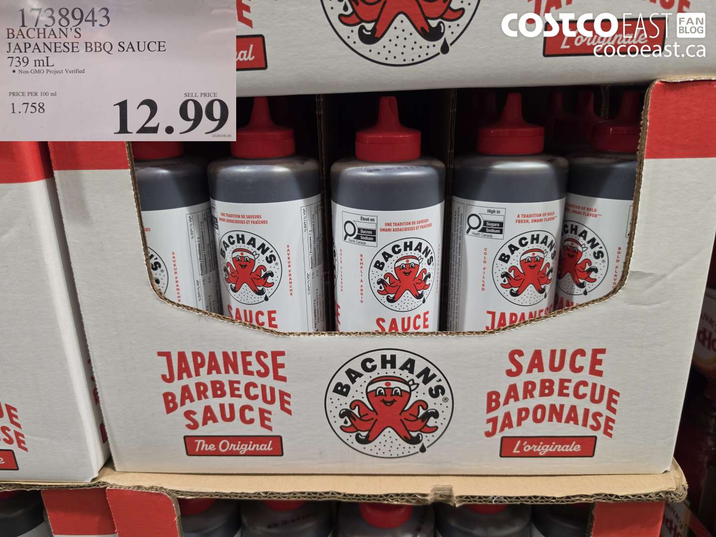 1738943 BACHAN'S JAPANESE BBQ SAUCE 739 ML $12.99