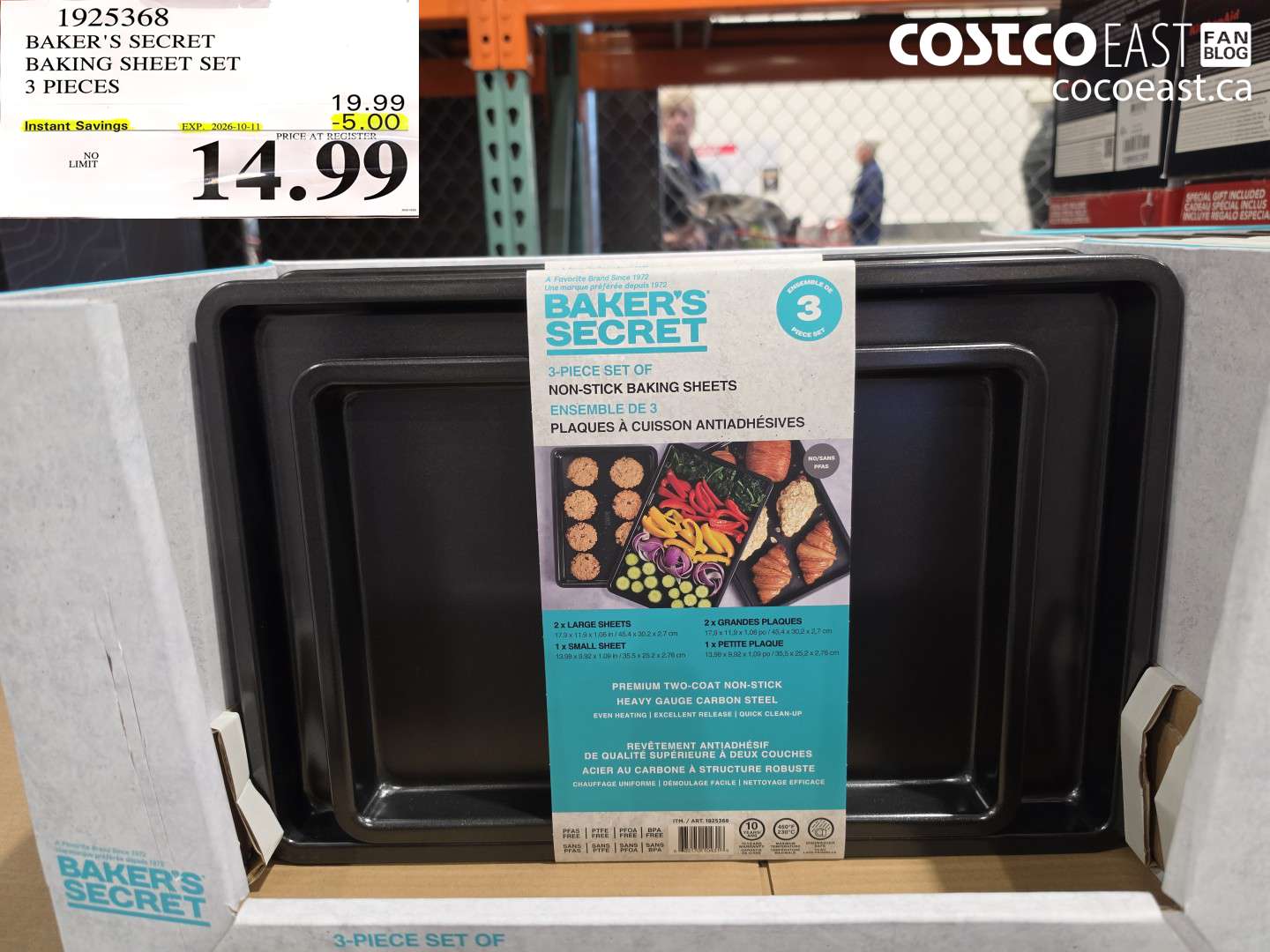 1925368 BAKER'S SECRET BAKING SHEET SET 3 PIECES ($5.00 INSTANT SAVINGS EXPIRES ON 2026-10-11) $14.99