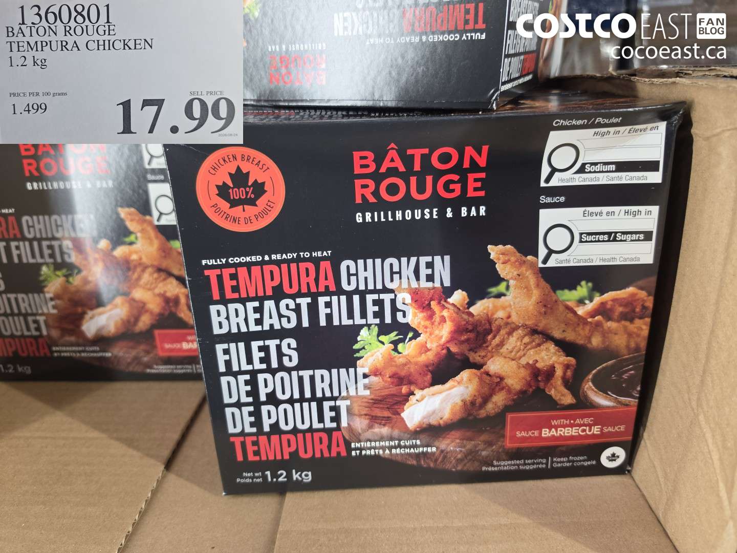 1360801 BATON ROUGE TEMPURA CHICKEN 1.2 KG $17.99
