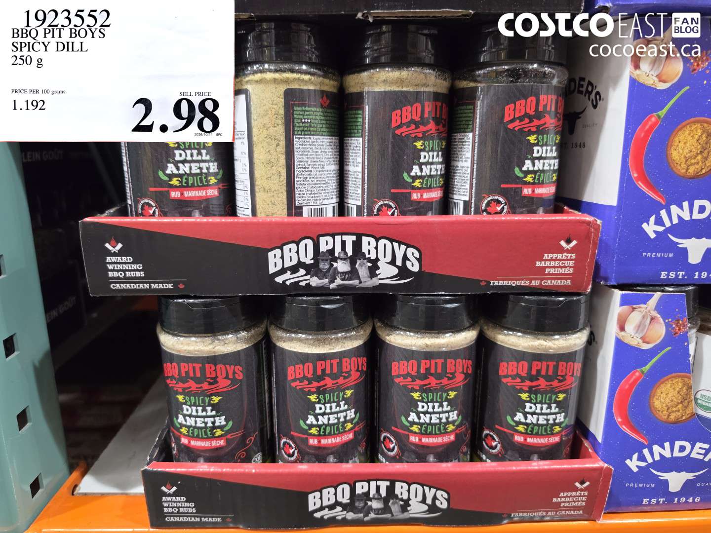 1923552 BBQ PIT BOYS SPICY DILL 250 G $2.98