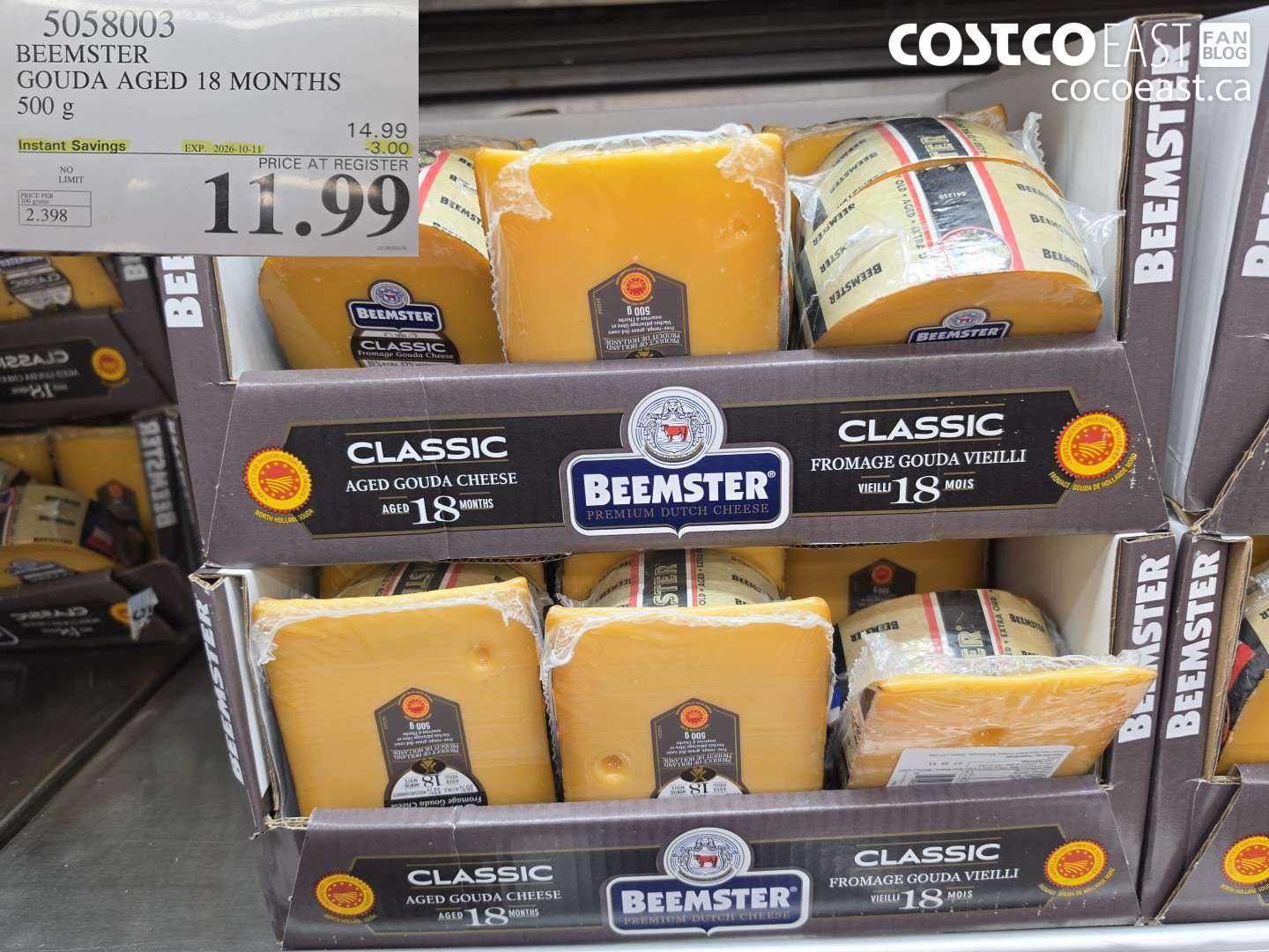 5058003 BEEMSTER GOUDA AGED 18 MONTHS 500 G ($3.00 INSTANT SAVINGS EXPIRES ON 2026-10-11) $11.99