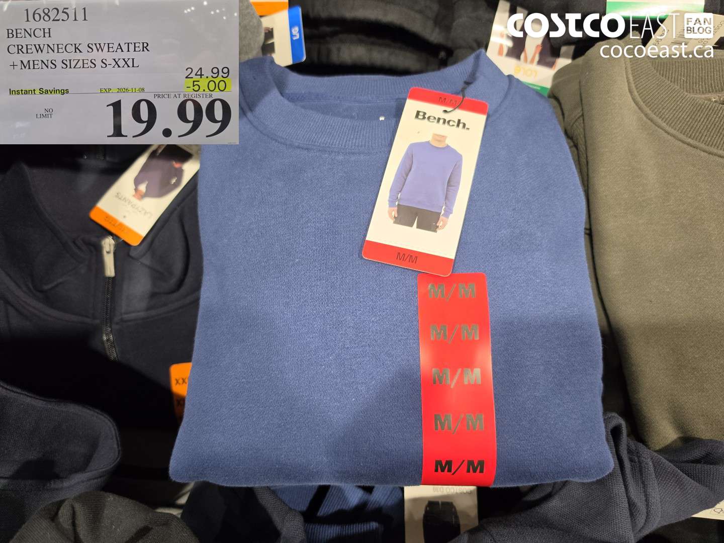 1682511 BENCH CREWNECK SWEATER MENS SIZES S-XXL ($5.00 INSTANT SAVINGS EXPIRES ON 2026-11-08) $19.99
