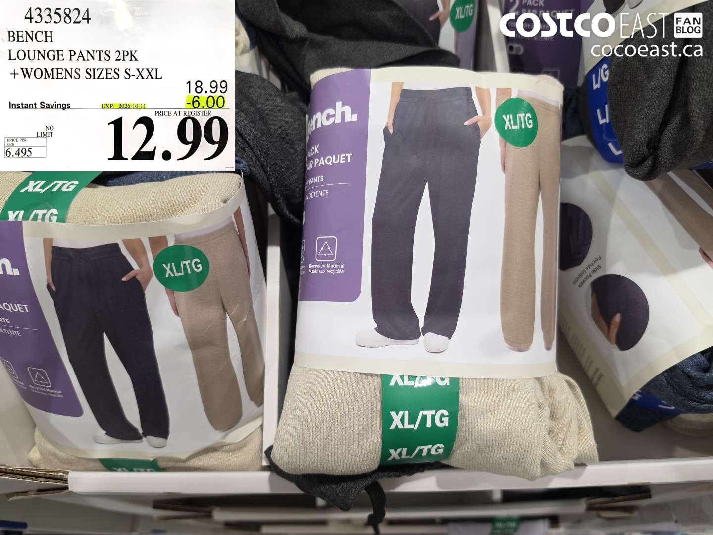 4335824 BENCH LOUNGE PANTS 2PK WOMENS SIZES S-XXL ($6.00 INSTANT SAVINGS EXPIRES ON 2026-10-11) $12.99