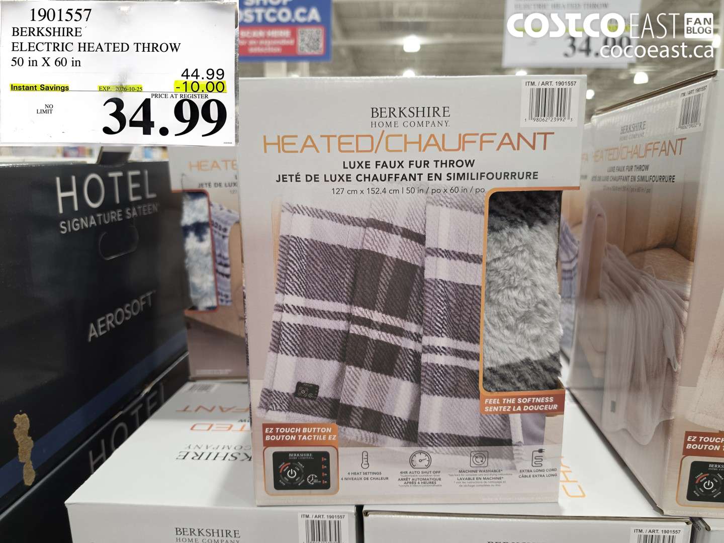 1901557 BERKSHIRE ELECTRIC HEATED THROW 50 IN X 60 IN ($10.00 INSTANT SAVINGS EXPIRES ON 2026-10-25) $34.99