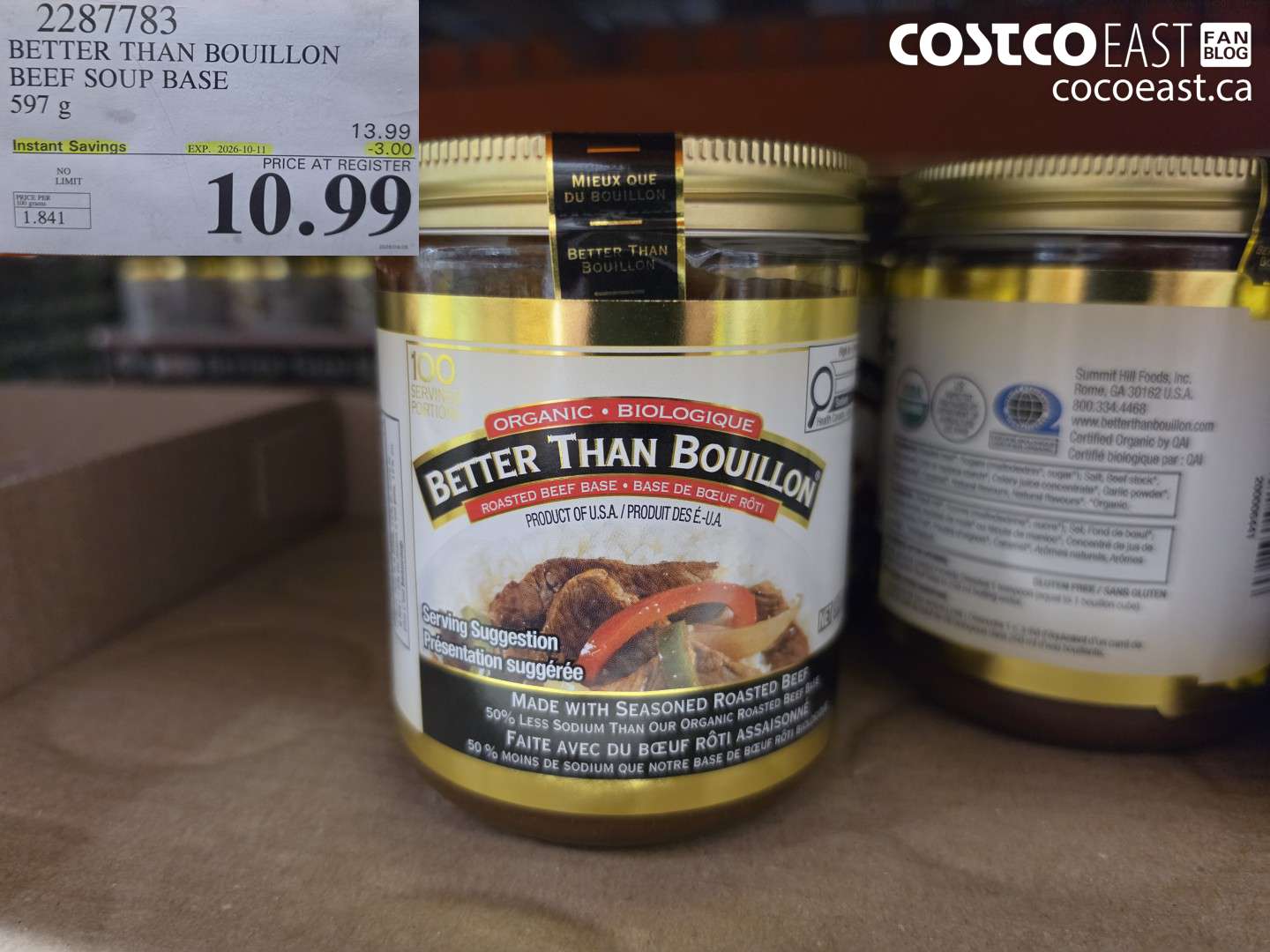 2287783 BETTER THAN BOUILLON BEEF SOUP BASE 597 G ($3.00 INSTANT SAVINGS EXPIRES ON 2026-10-11) $10.99