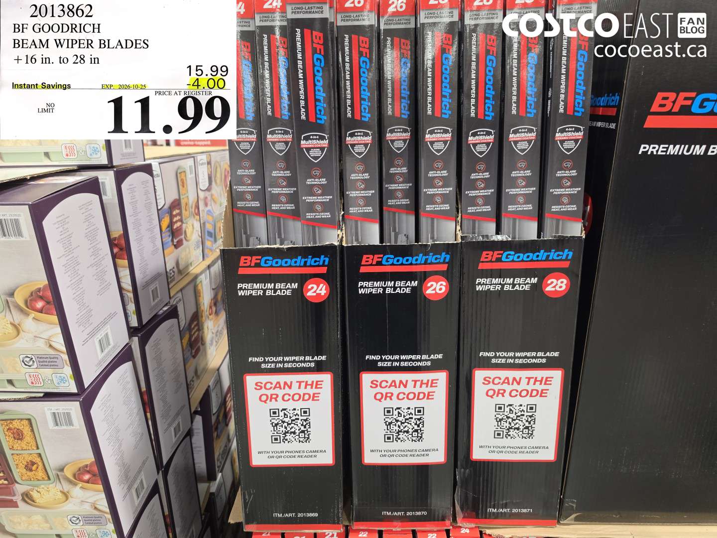 2013862 BF GOODRICH BEAM WIPER BLADES 16 IN TO 28 IN ($4.00 INSTANT SAVINGS EXPIRES ON 2026-10-25) $11.99