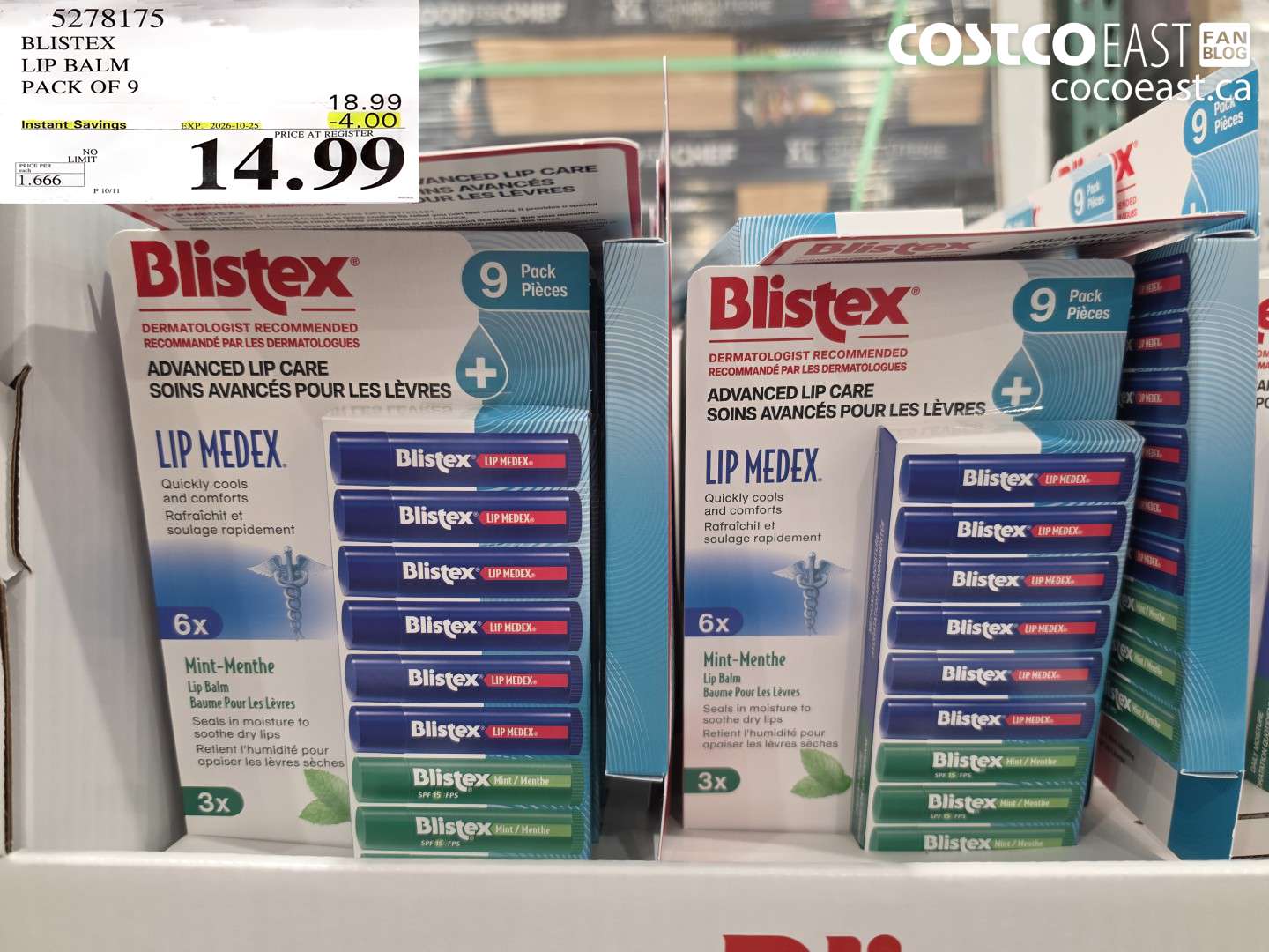 5278175 BLISTEX LIP BALM PACK OF 9 ($4.00 INSTANT SAVINGS EXPIRES ON 2026-10-25) $14.99