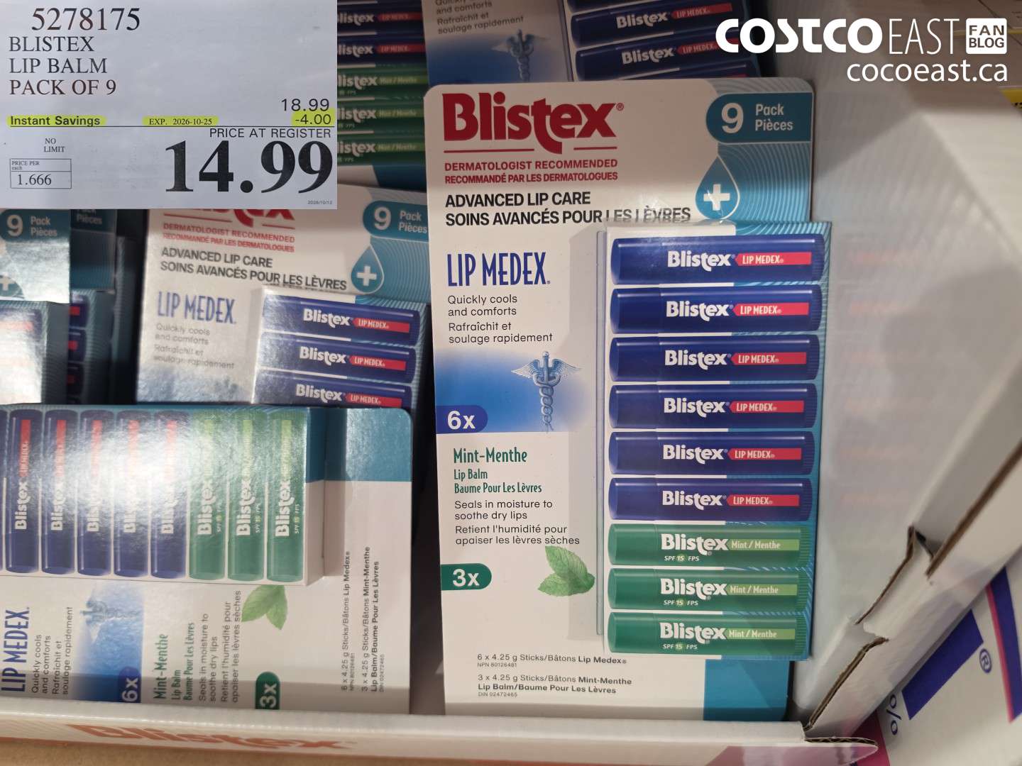 5278175 BLISTEX LIP BALM PACK OF 9 ($4.00 INSTANT SAVINGS EXPIRES ON 2026-10-25) $14.99