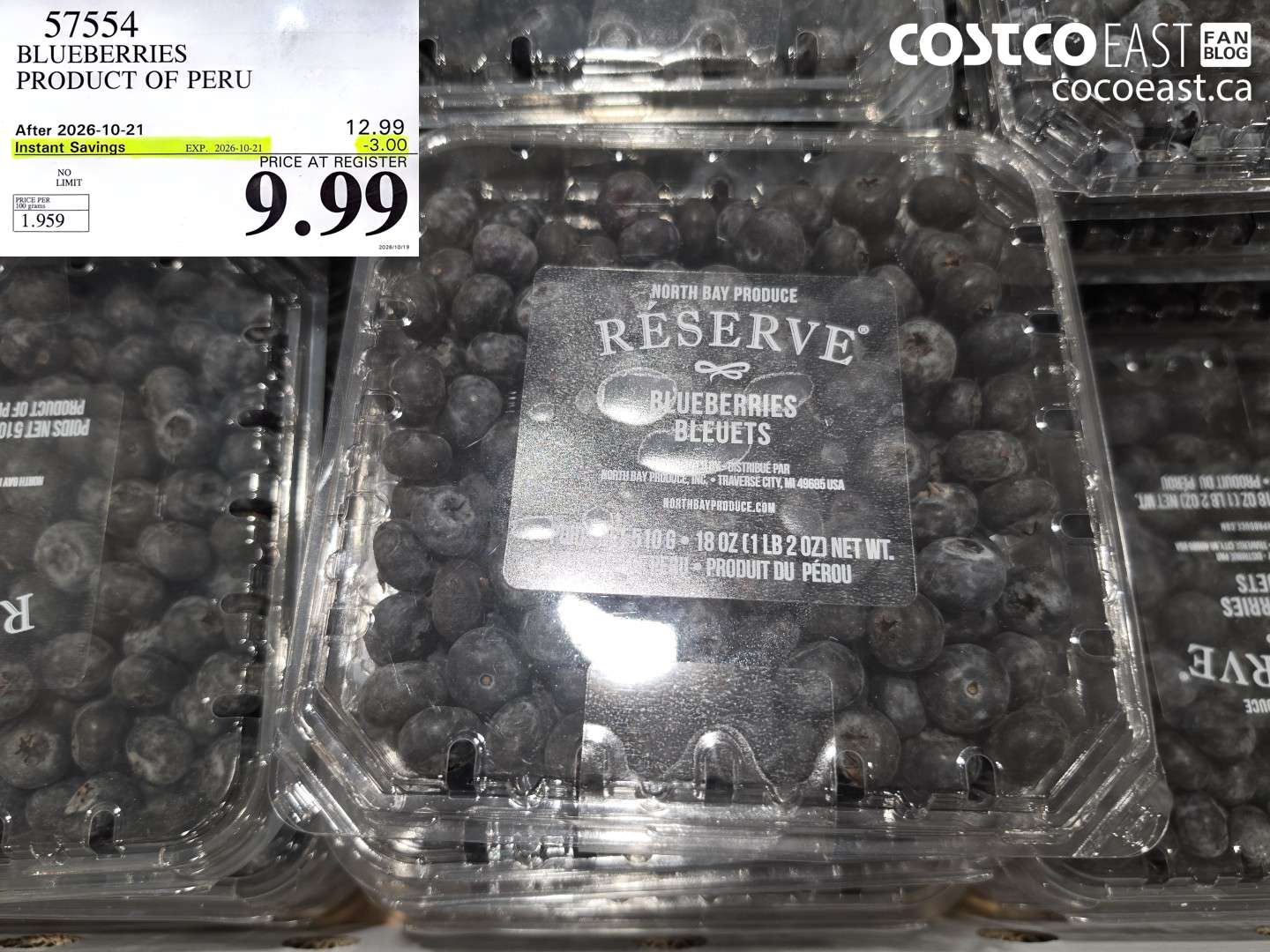 57554 BLUEBERRIES PRODUCT OF PERU ($3.00 INSTANT SAVINGS EXPIRES ON 2026-10-21) $9.99