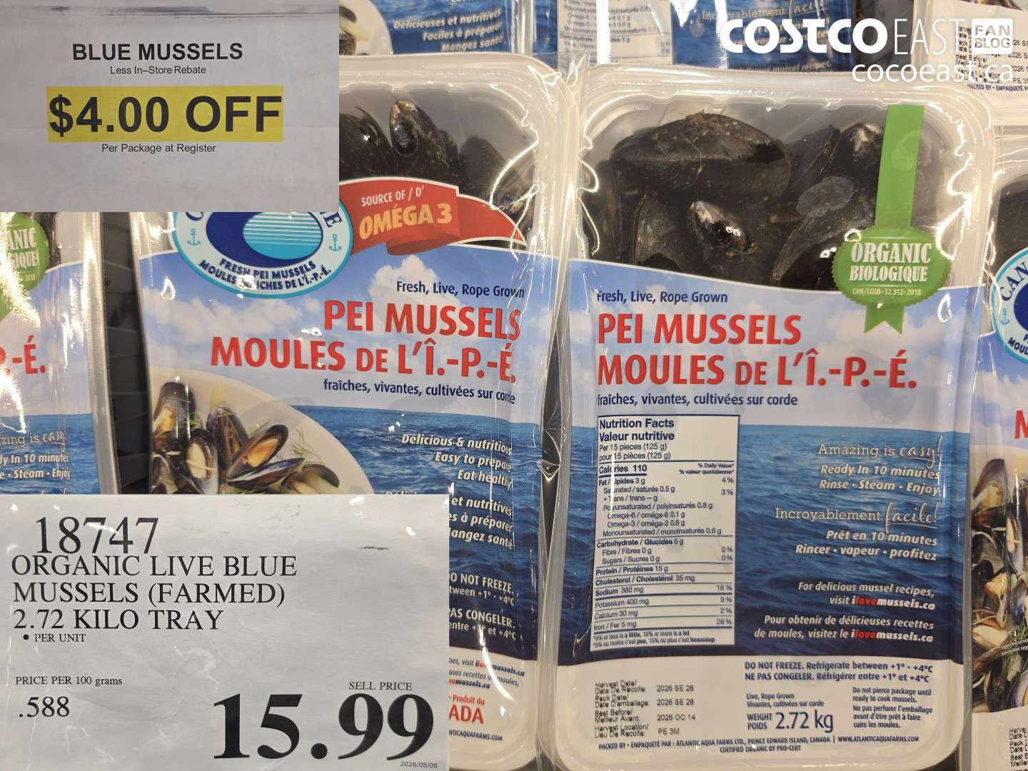 18747 BLUE MUSSELS ($4.00 INSTANT SAVINGS)