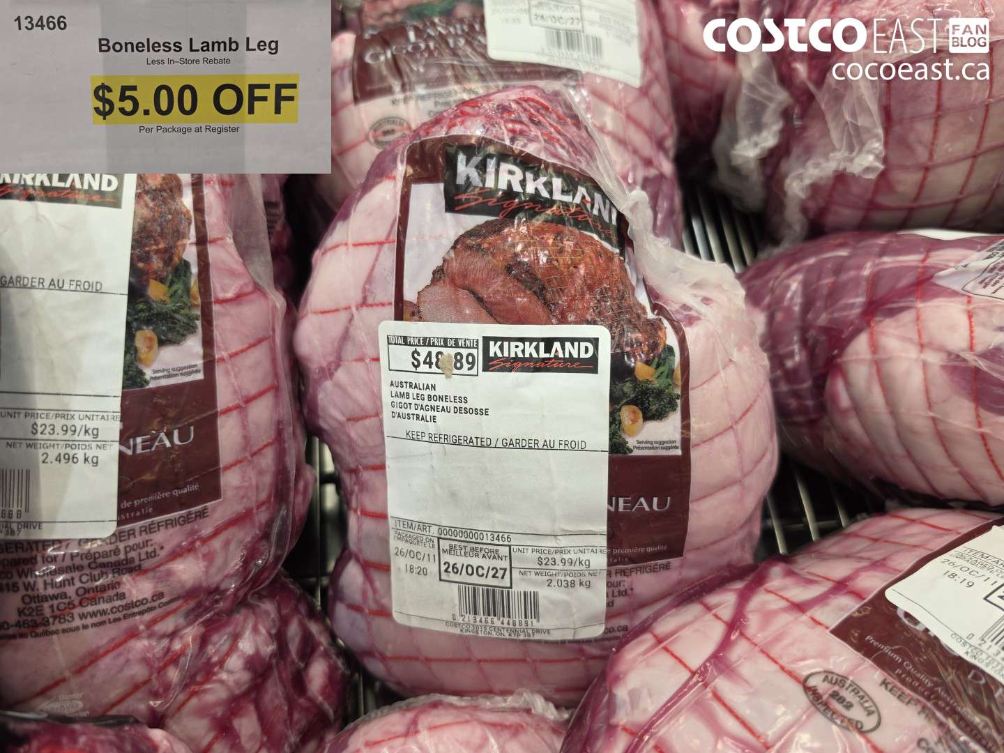 13466 BONELESS LAMB LEG ($5.00 INSTANT SAVINGS)