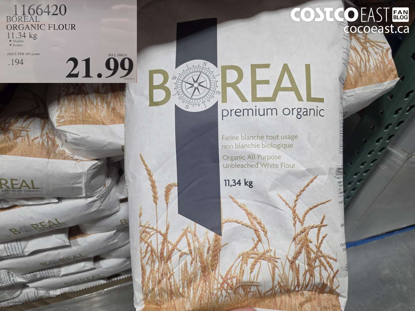 1166420 BOREAL ORGANIC FLOUR 11.34 KG $21.99
