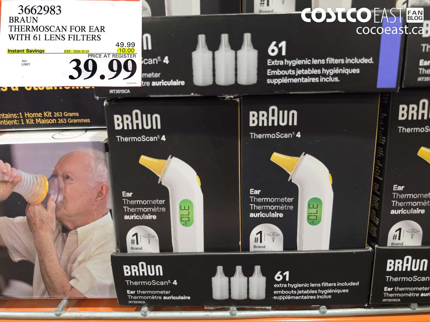 3662983 BRAUN THERMOSCAN FOR EAR WITH 61 LENS FILTERS ($10.00 INSTANT SAVINGS EXPIRES ON 2026-10-25) $39.99