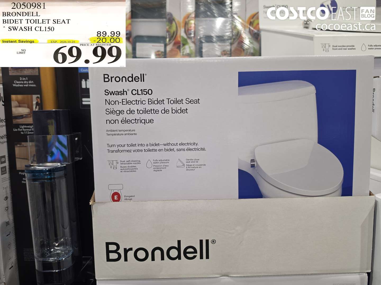 2050981 BRONDELL BIDET TOILET SEAT SWASH CL150 ($20.00 INSTANT SAVINGS EXPIRES ON 2026-10-25) $69.99