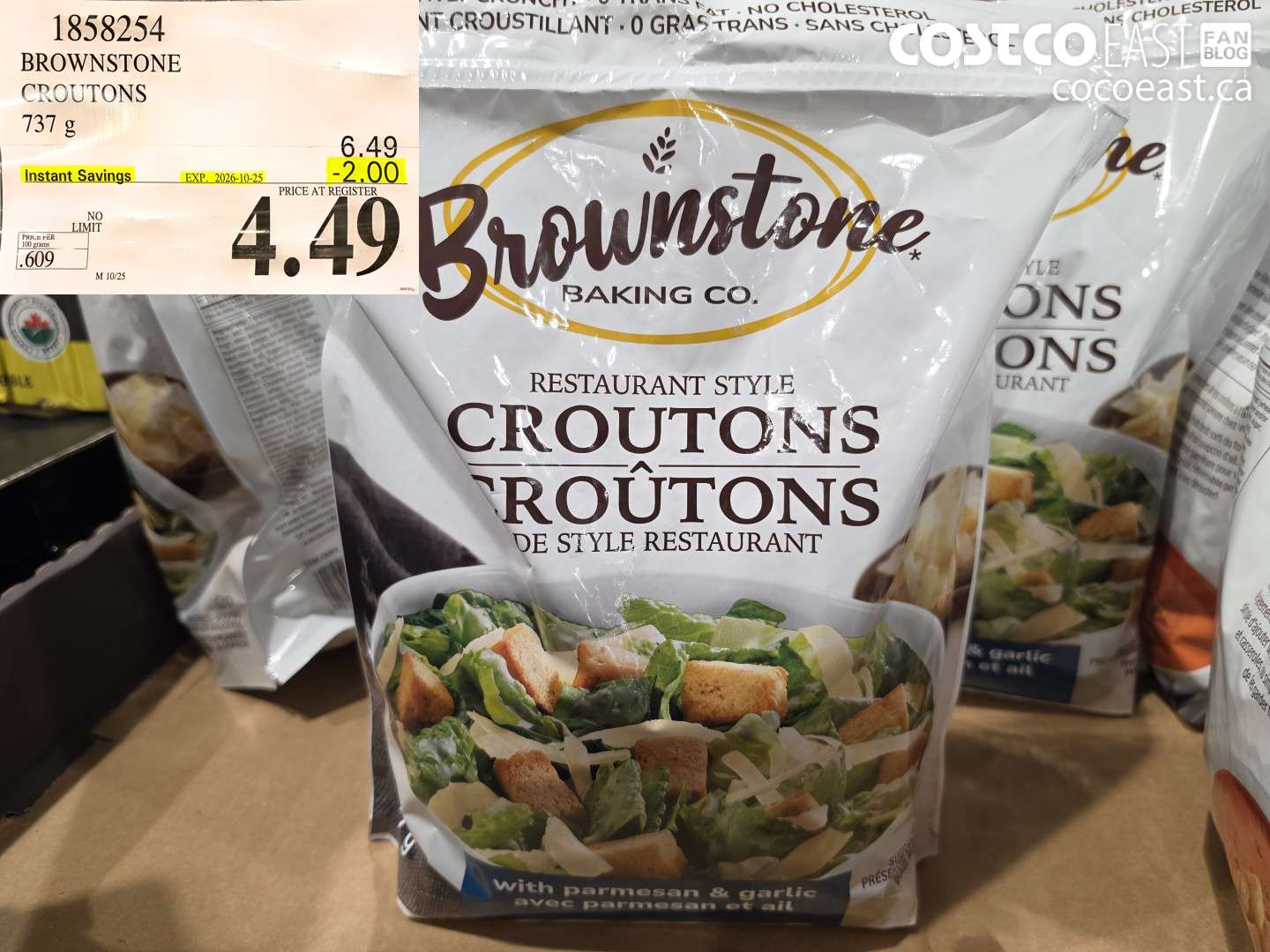 1858254 BROWNSTONE CROUTONS 737 G ($2.00 INSTANT SAVINGS EXPIRES ON 2026-10-25) $4.49