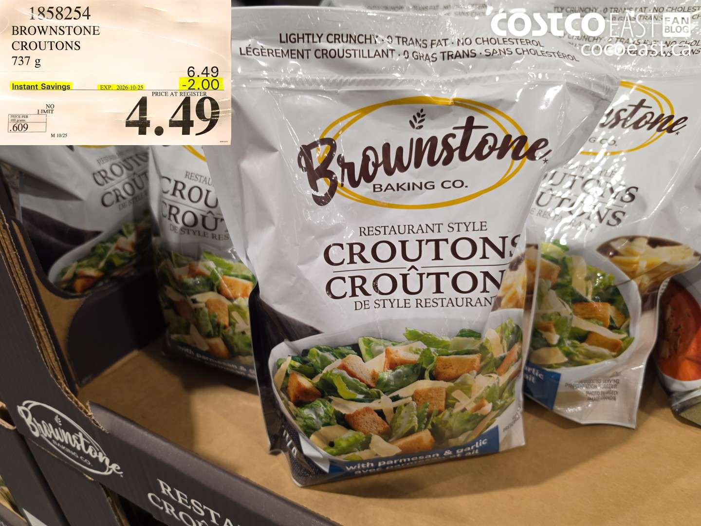 1858254 BROWNSTONE CROUTONS 737 G ($2.00 INSTANT SAVINGS EXPIRES ON 2026-10-25) $4.49