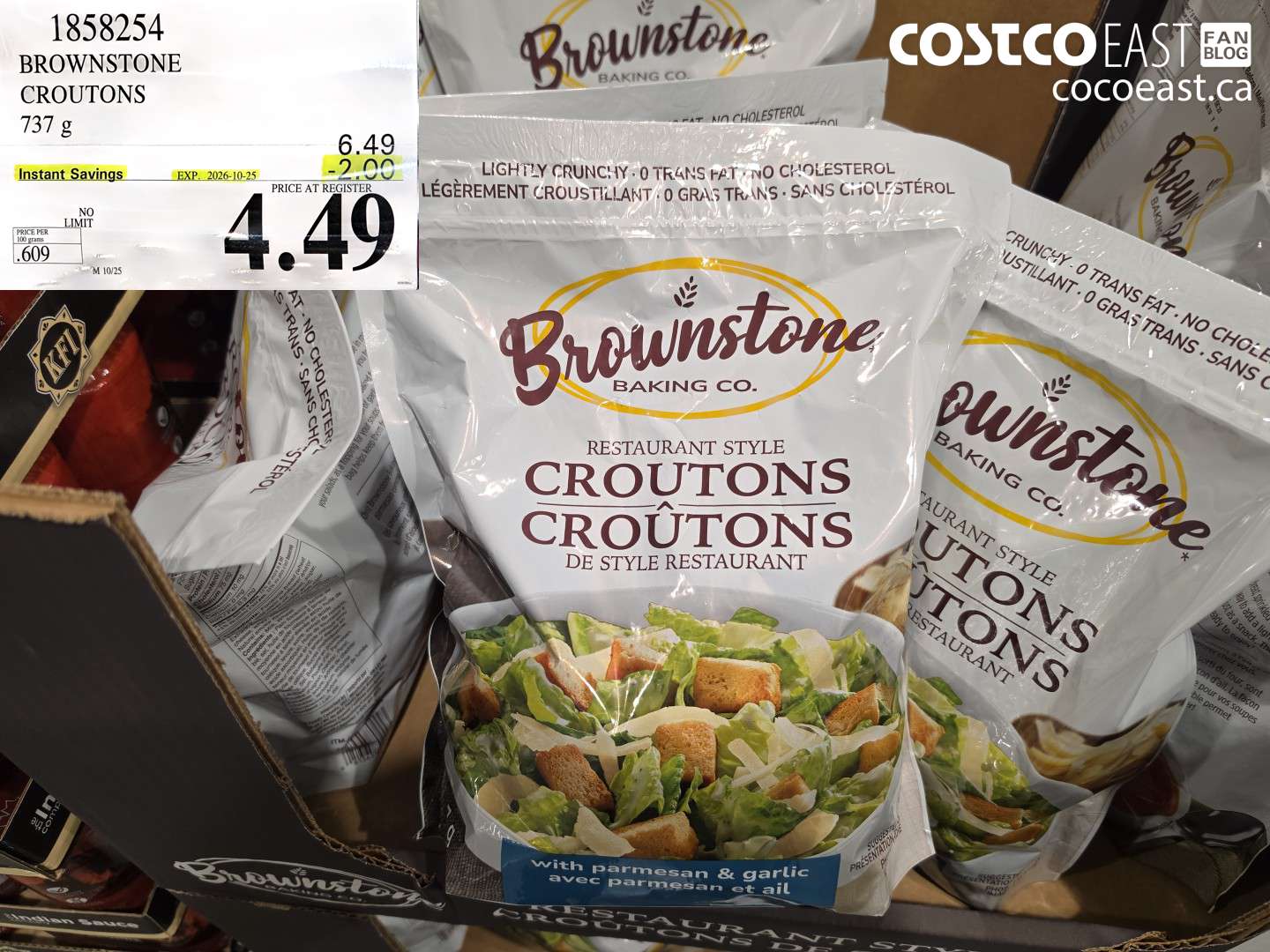 1858254 BROWNSTONE CROUTONS 737 G ($2.00 INSTANT SAVINGS EXPIRES ON 2026-10-25) $4.49