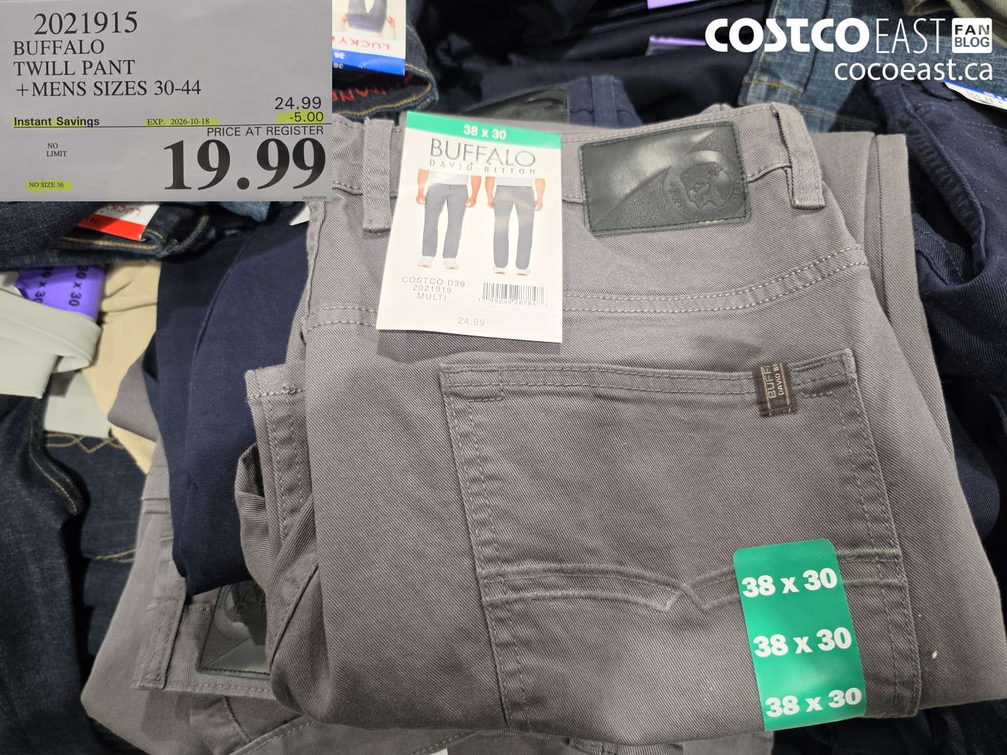 2021915 BUFFALO TWILL PANT MENS SIZES 30-44 ($5.00 INSTANT SAVINGS EXPIRES ON 2026-10-18) $19.99