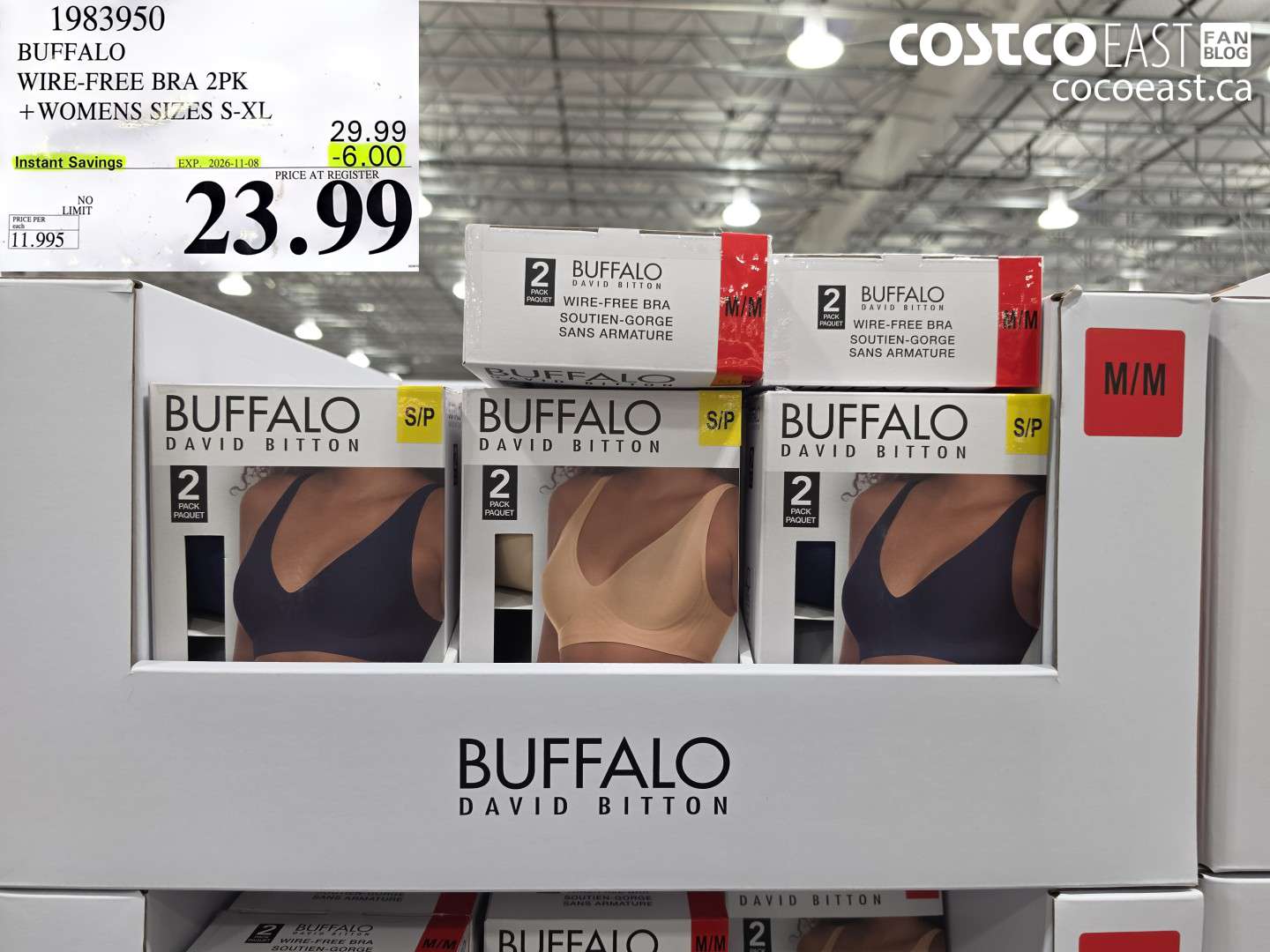 1983950 BUFFALO WIRE-FREE BRA 2PK + WOMENS SIZES S-XL ($6.00 INSTANT SAVINGS EXPIRES ON 2026-11-08) $23.99