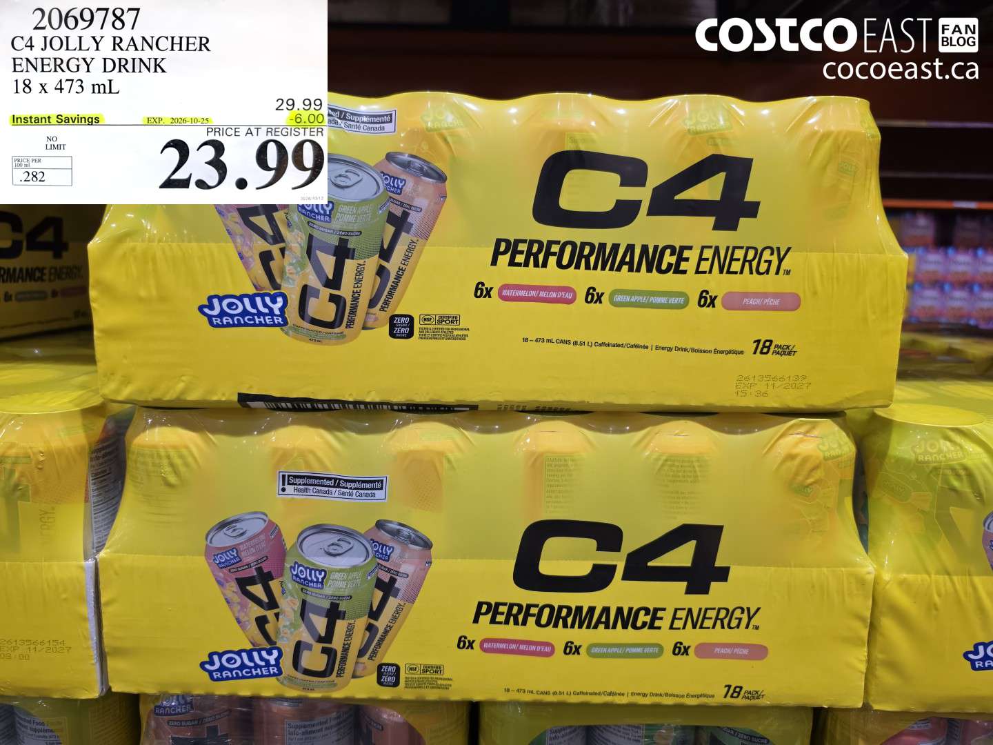 2069787 C4 JOLLY RANCHER ENERGY DRINK 18 X 473 ML ($6.00 INSTANT SAVINGS EXPIRES ON 2026-10-25) $23.99