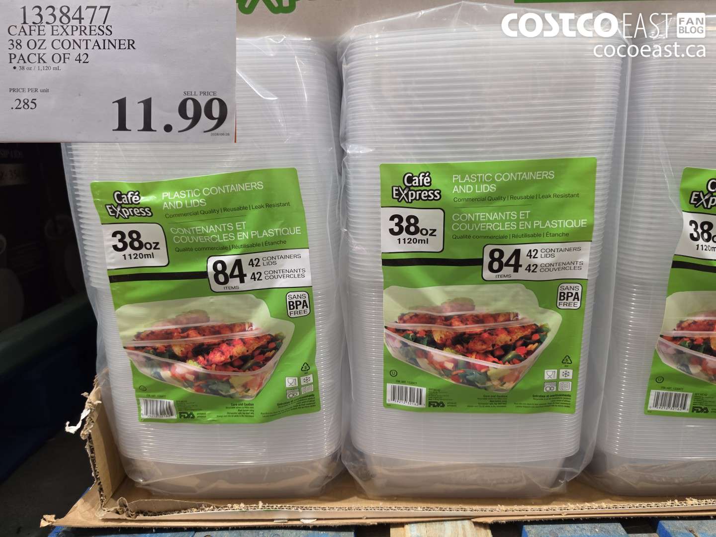 1338477 CAFE EXPRESS 38 OZ CONTAINER PACK OF 42 $11.99