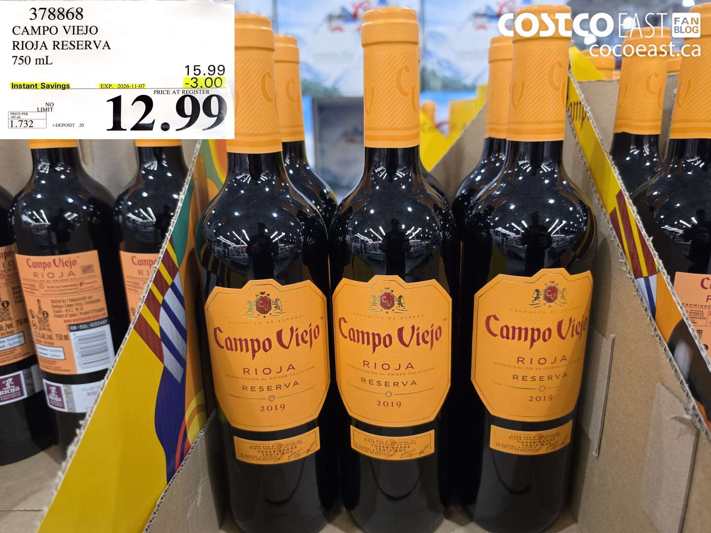 378868 CAMPO VIEJO RIOJA RESERVA 750 ML ($3.00 INSTANT SAVINGS EXPIRES ON 2026-11-07) $12.99