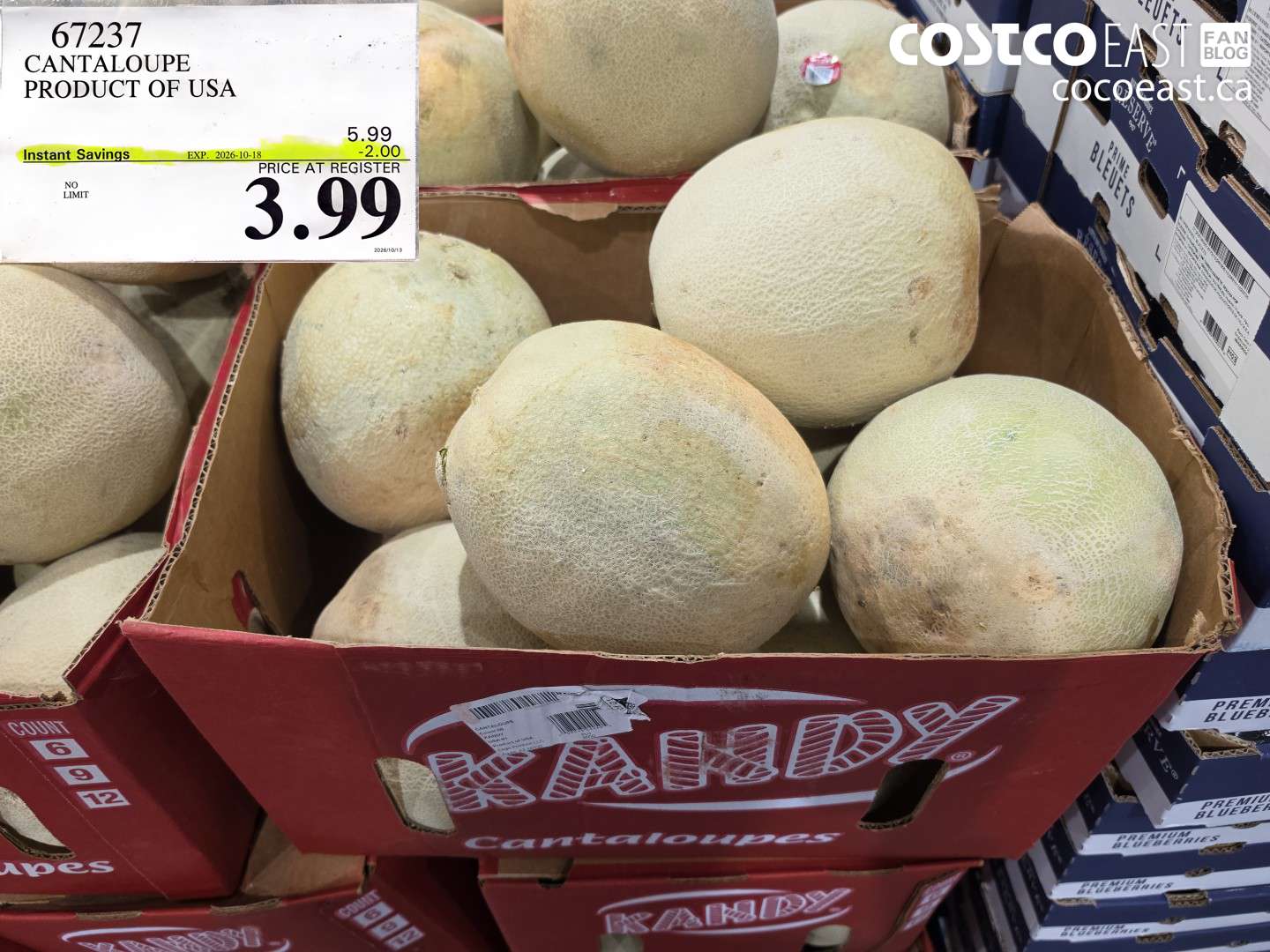 67237 CANTALOUPE PRODUCT OF USA ($2.00 INSTANT SAVINGS EXPIRES ON 2026-10-18) $3.99