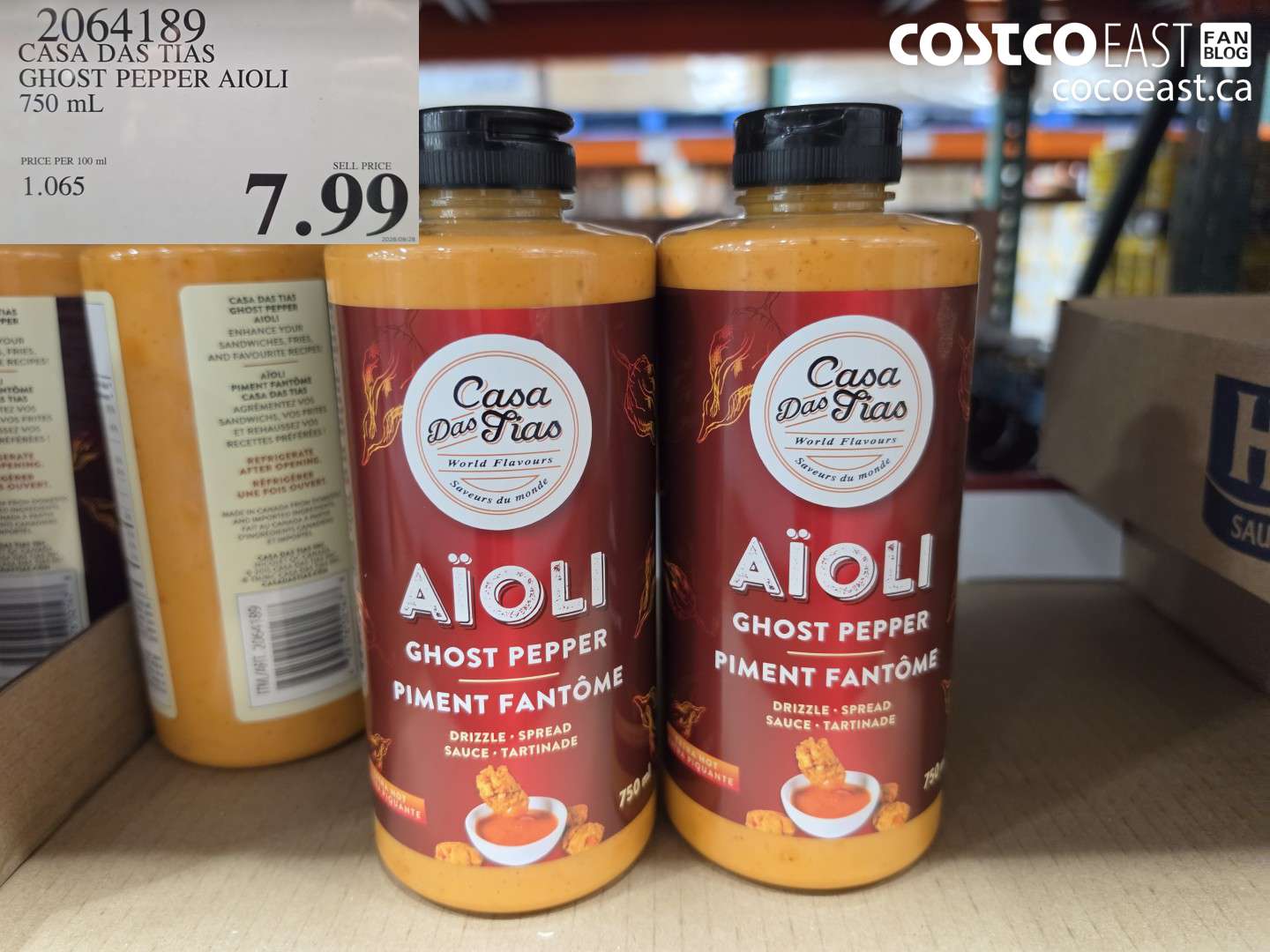 2064189 CASA DAS TIAS GHOST PEPPER AIOLI 750 ML $7.99