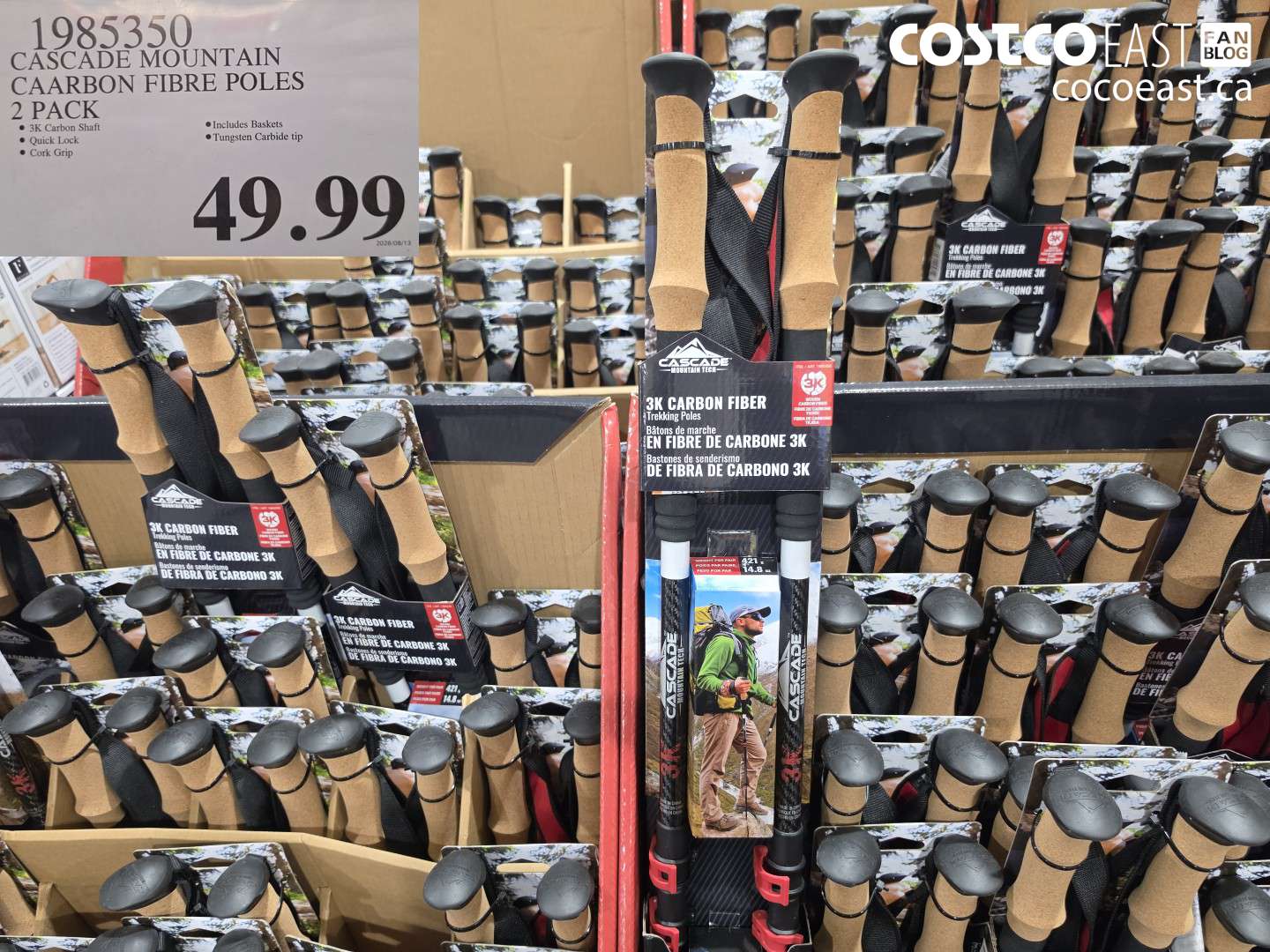 1985350 CASCADE MOUNTAIN CAARBON FIBRE POLES 2 PACK $49.99