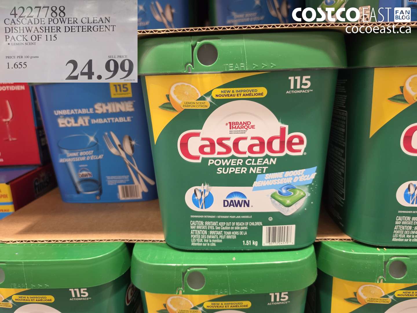 4227788 CASCADE POWER CLEAN DISHWASHER DETERGENT PACK OF 115 $24.99