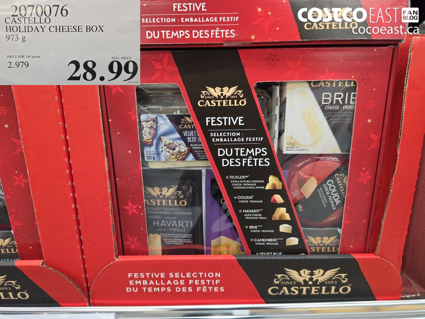 2070076 CASTELLO HOLIDAY CHEESE BOX 973 G $28.99