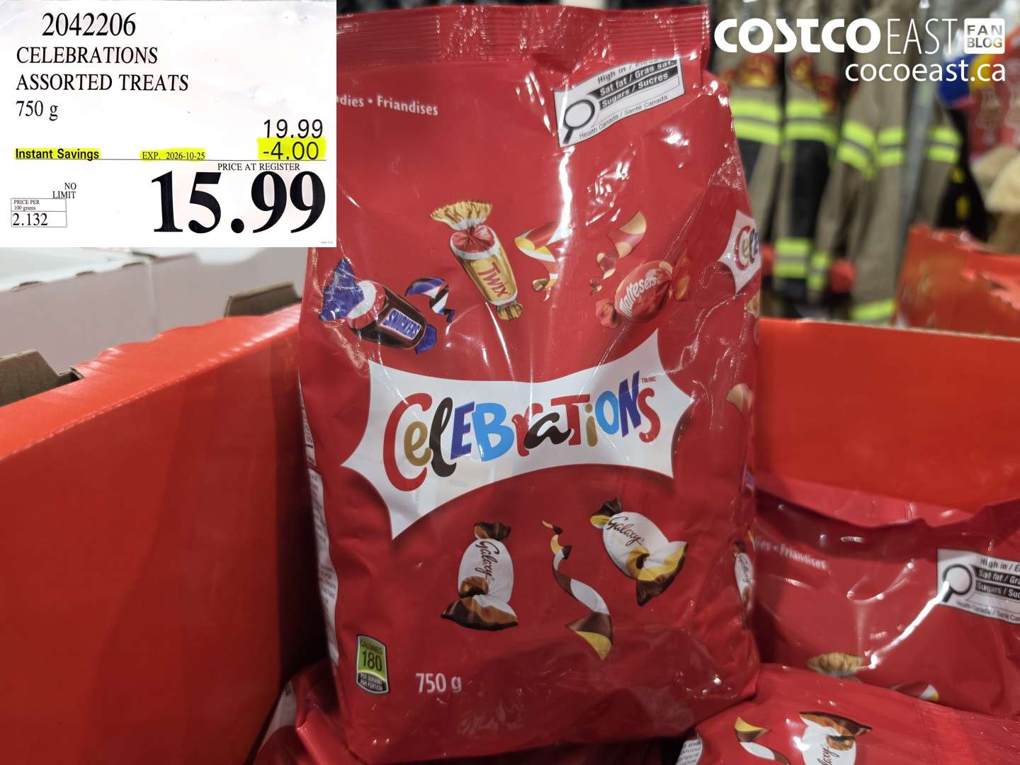 2042206 CELEBRATIONS ASSORTED TREATS 750 G ($4.00 INSTANT SAVINGS EXPIRES ON 2026-10-25) $15.99